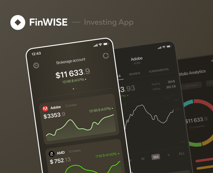 FinWISE | Investing app design на Dprofile