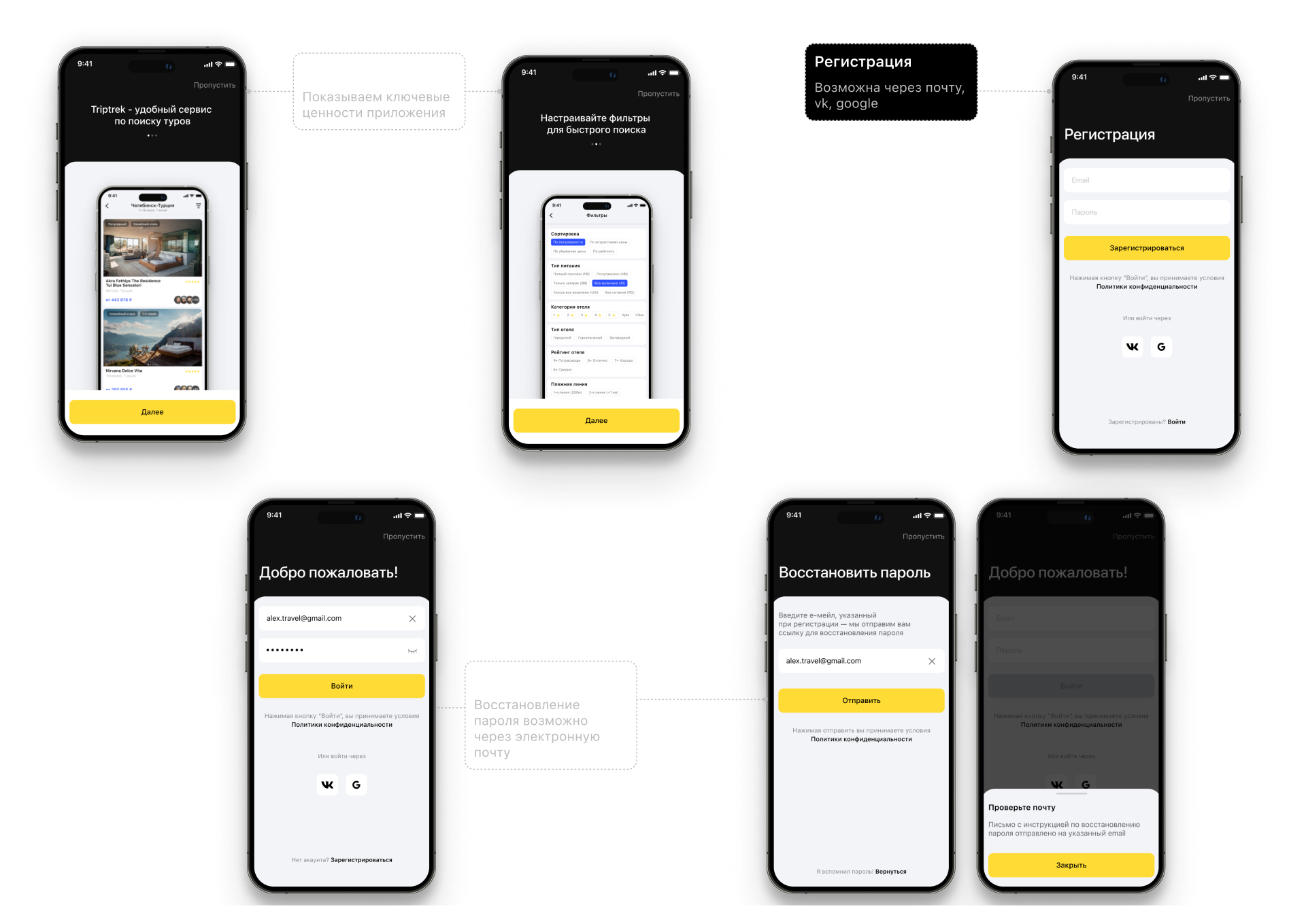 Triptrek - Mobile App — Изображение №5 — Интерфейсы на Dprofile