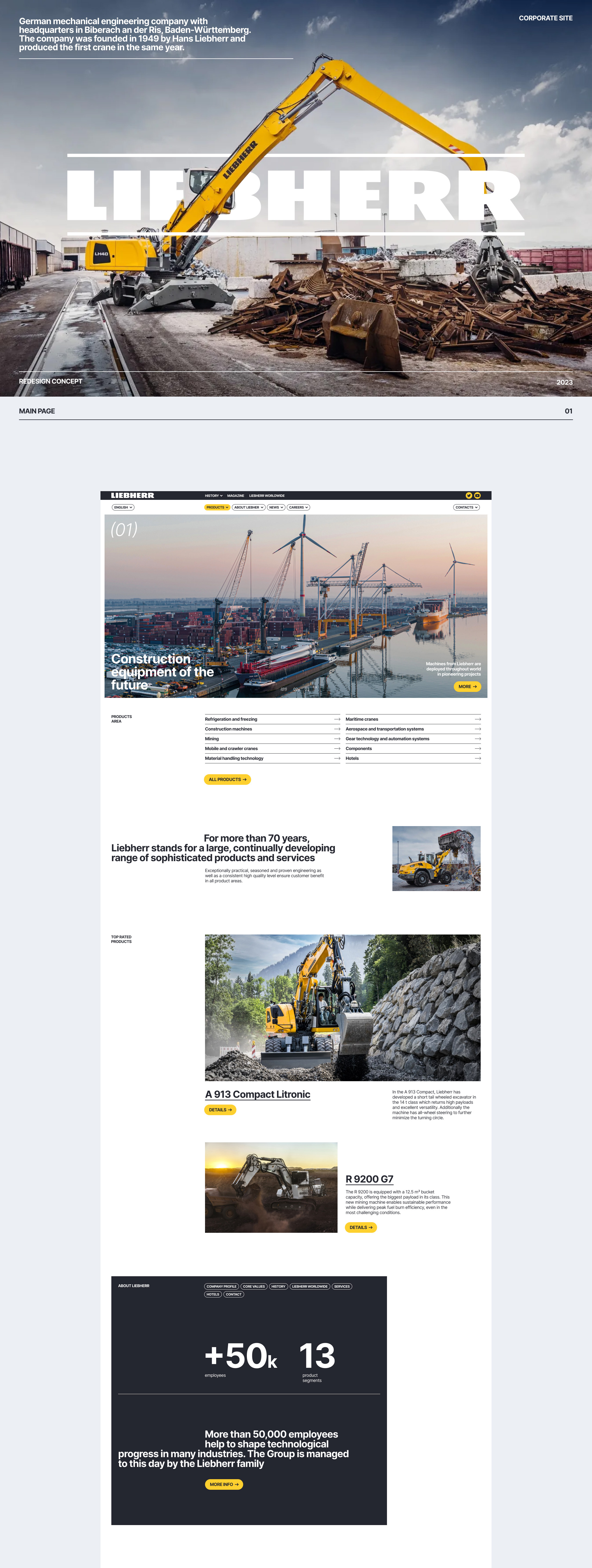 Liebherr corporate site redesign concept — Изображение №1 — Интерфейсы на Dprofile