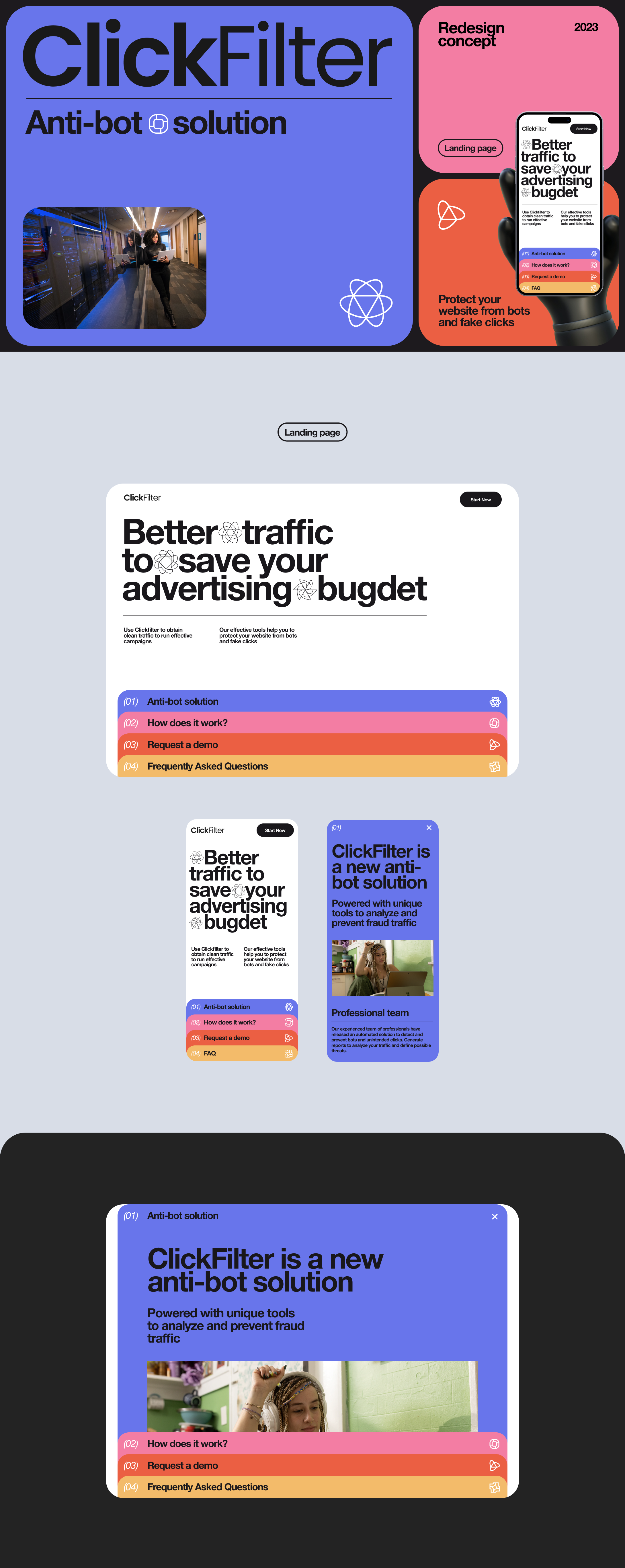 ClickFilter Landing Page — Изображение №1 — Интерфейсы на Dprofile