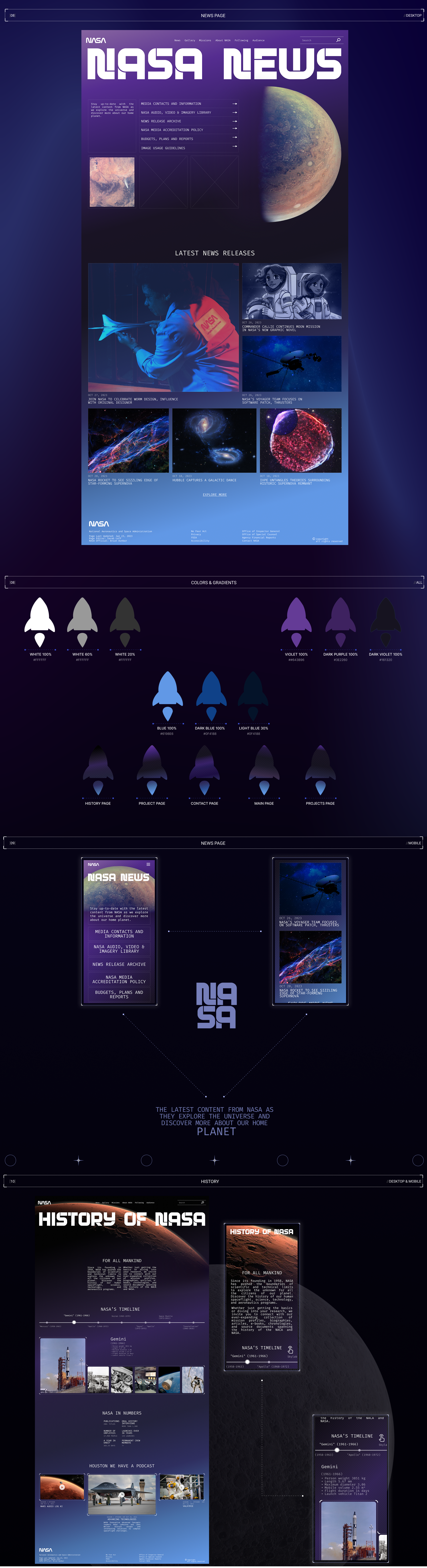 NASA | Corp. redesign — Изображение №5 — Интерфейсы, Анимация на Dprofile