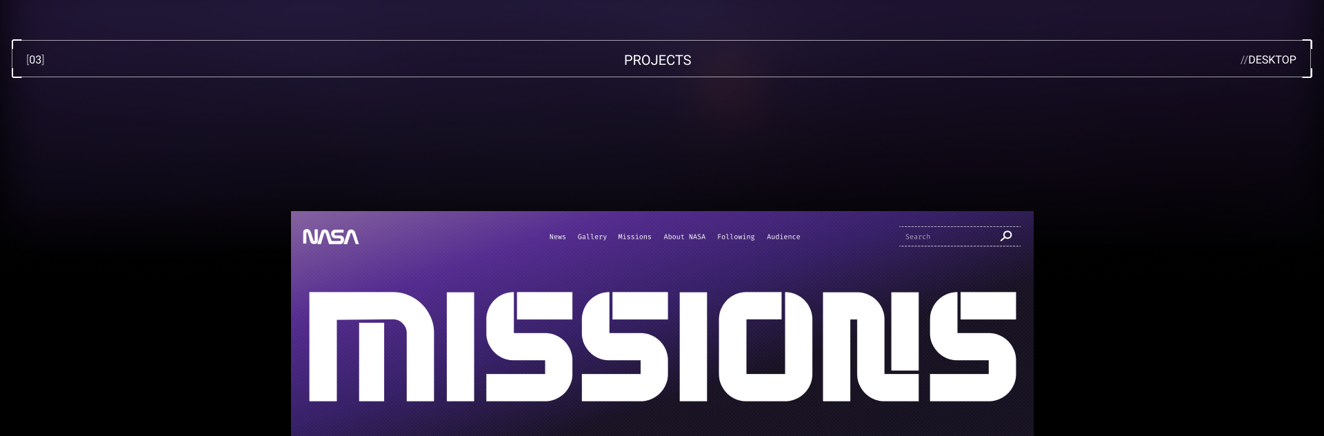 NASA | Corp. redesign — Изображение №3 — Интерфейсы, Анимация на Dprofile