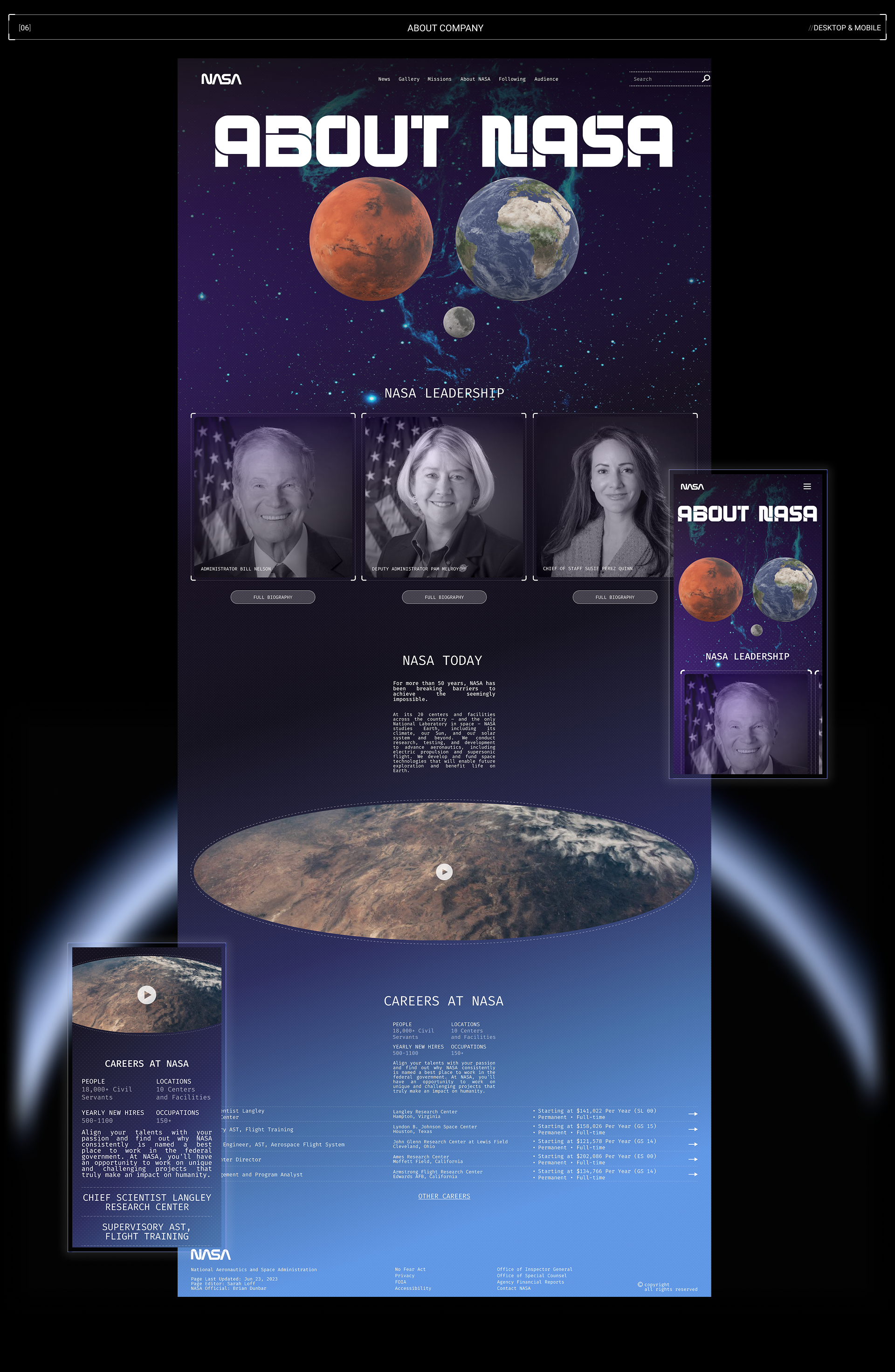 NASA | Corp. redesign — Изображение №4 — Интерфейсы, Анимация на Dprofile