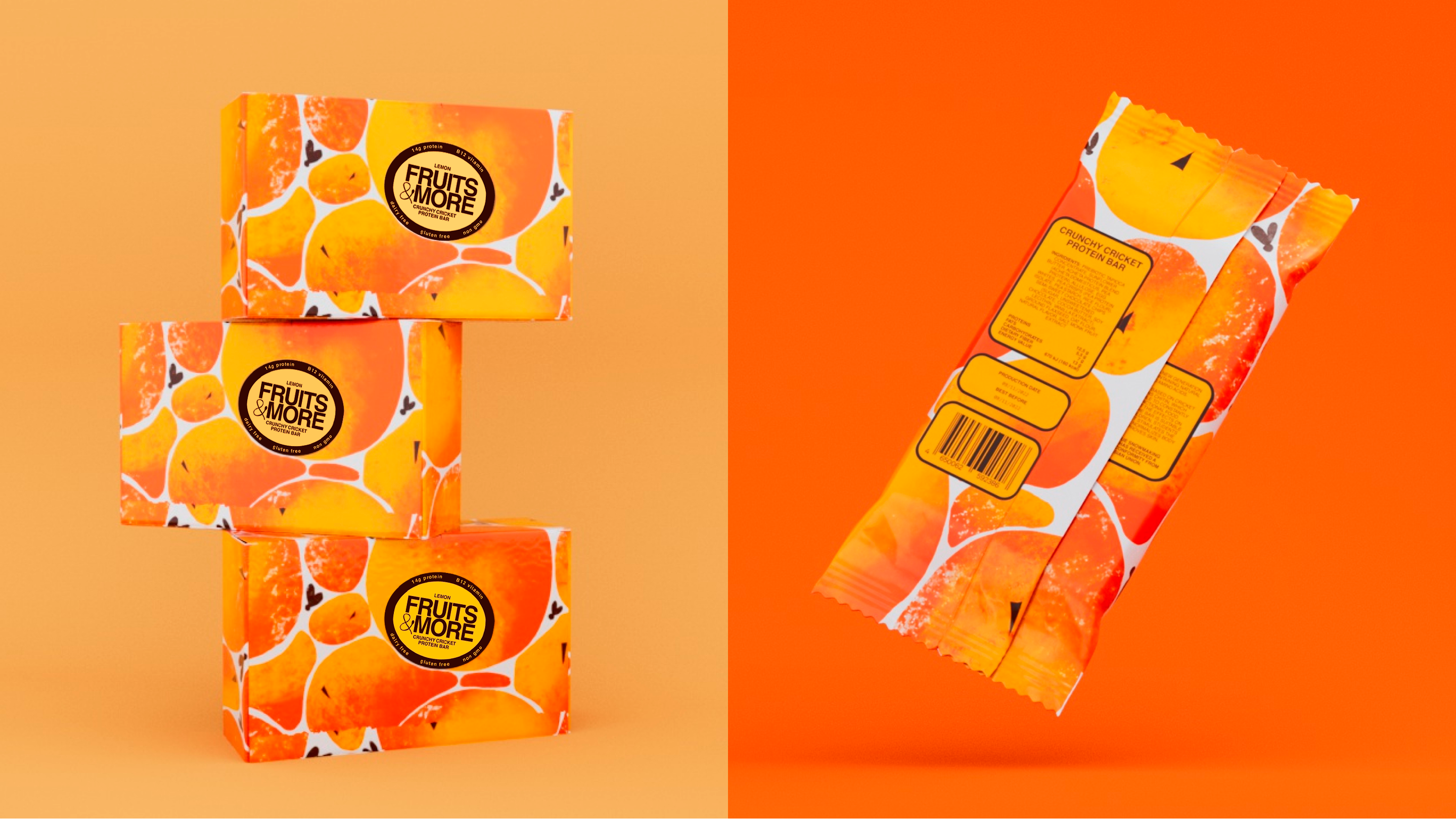 Fruits&more entomo protein bar packaging — Изображение №14 — Брендинг, 3D на Dprofile