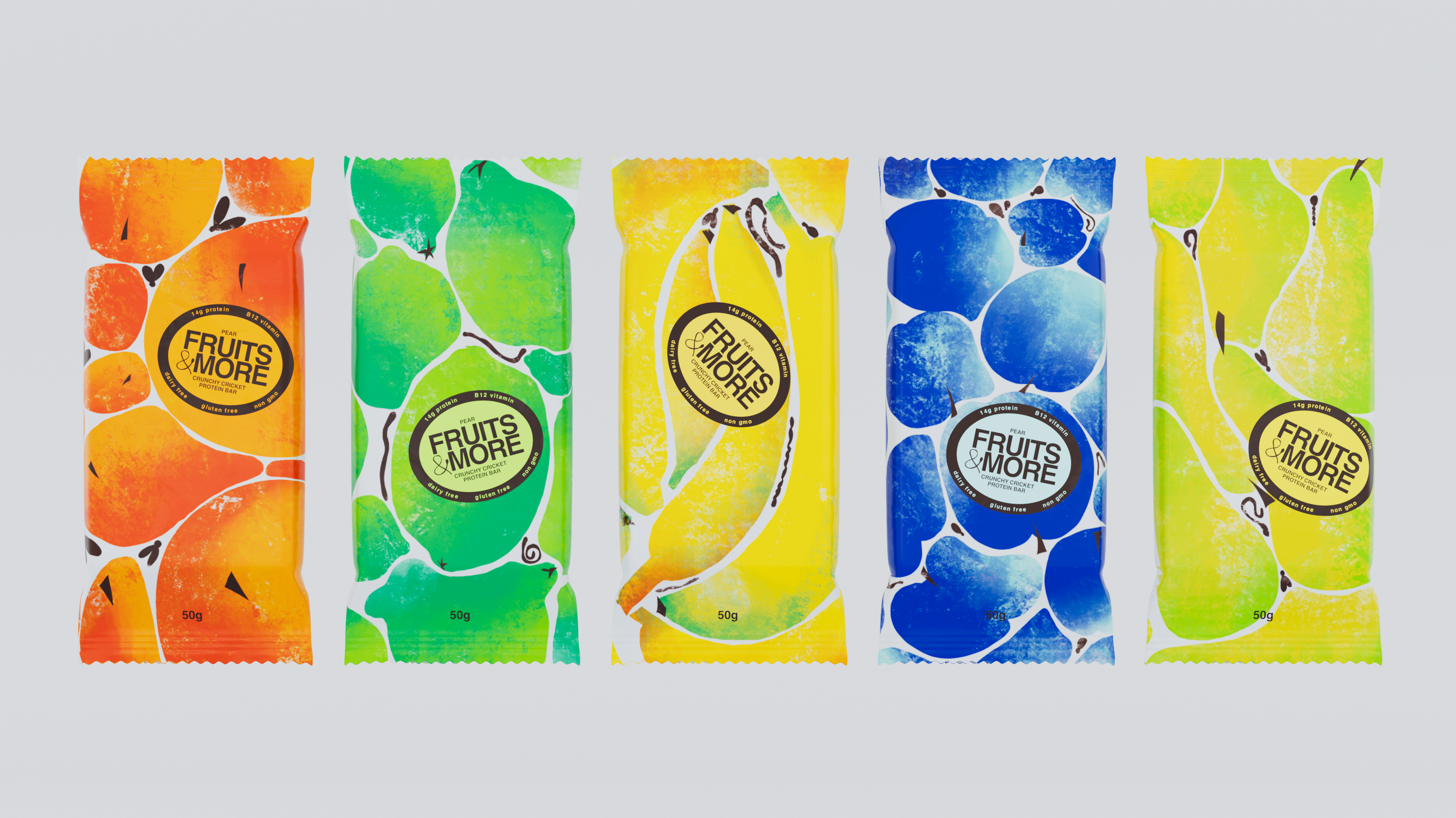Fruits&more entomo protein bar packaging — Изображение №5 — Брендинг, 3D на Dprofile