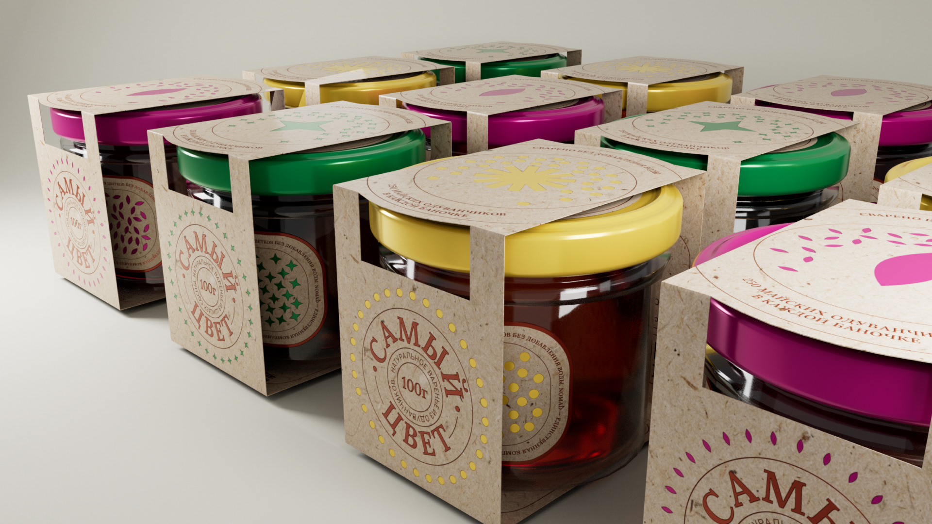 Packaging of jam "Top color" | "Самый цвет" варенье — Изображение №10 — Брендинг, 3D на Dprofile