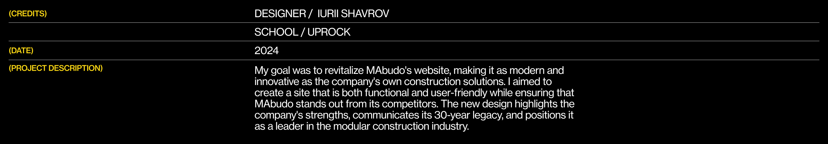 Mabudo | Корпоративный сайт | Редизайн — Изображение №2 — Интерфейсы, Анимация на Dprofile