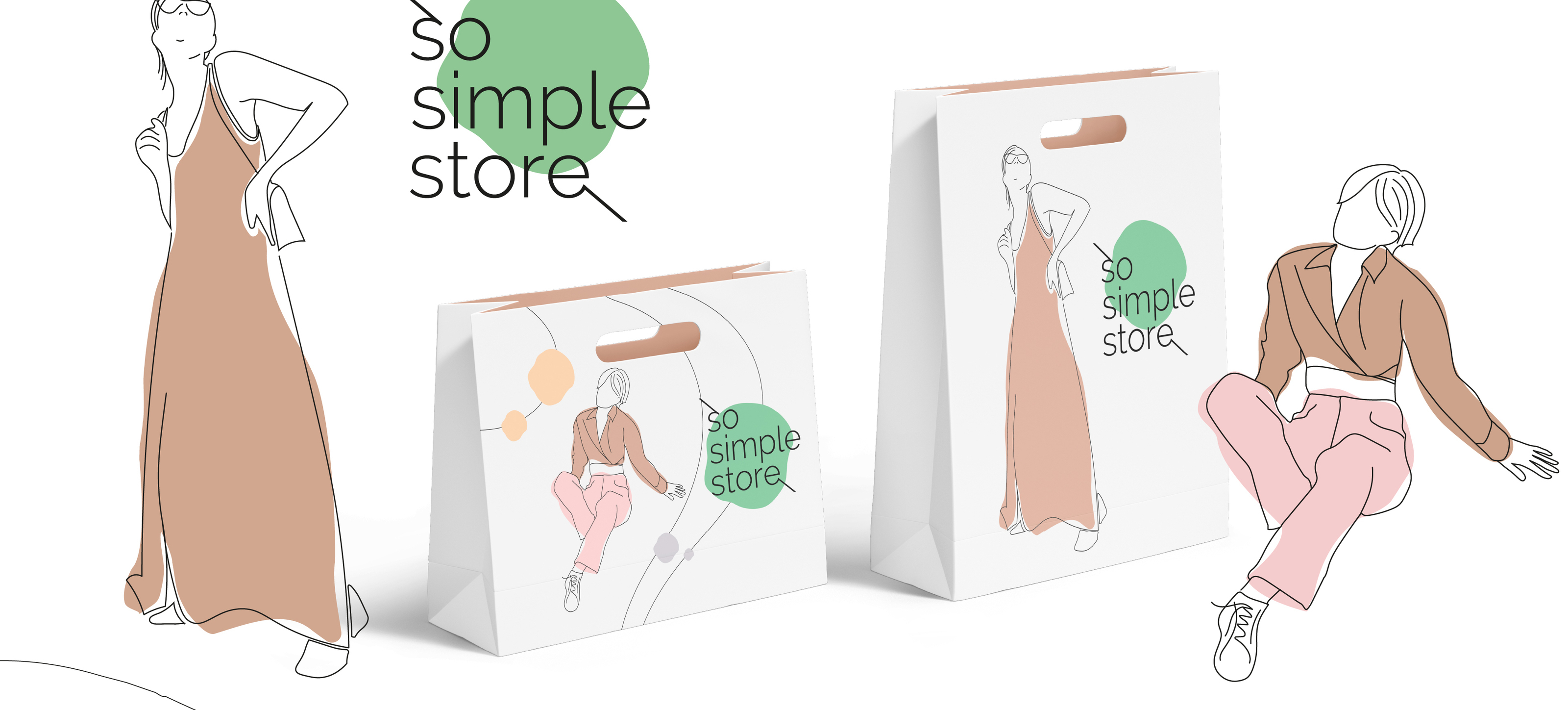 Айдентинка бренда женской одежды so.simple.store — Изображение №10 — Брендинг, Иллюстрация на Dprofile