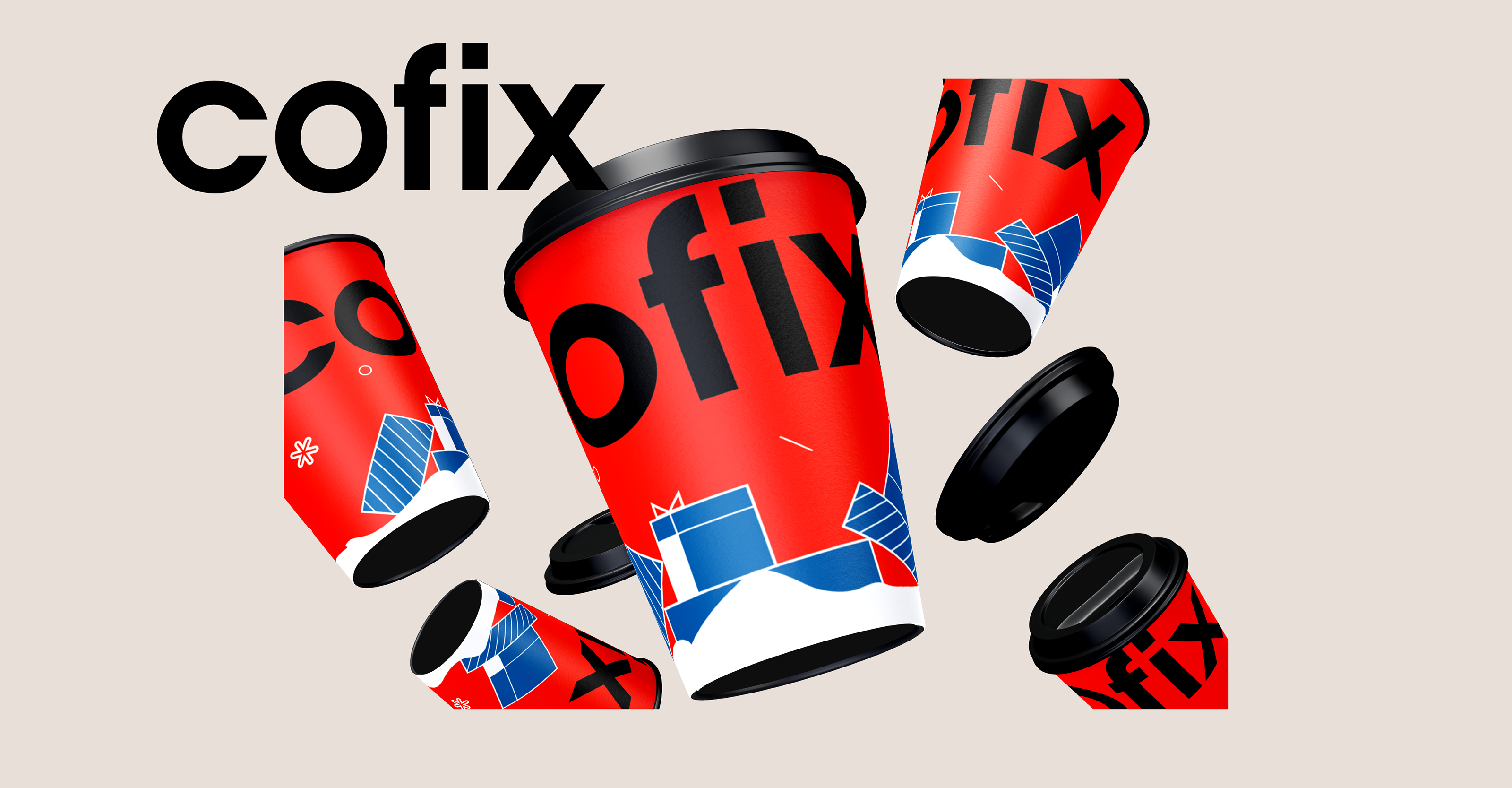 Разработка упаковки для стаканов кофеен Cofix — Изображение №5 — Иллюстрация, Графика на Dprofile