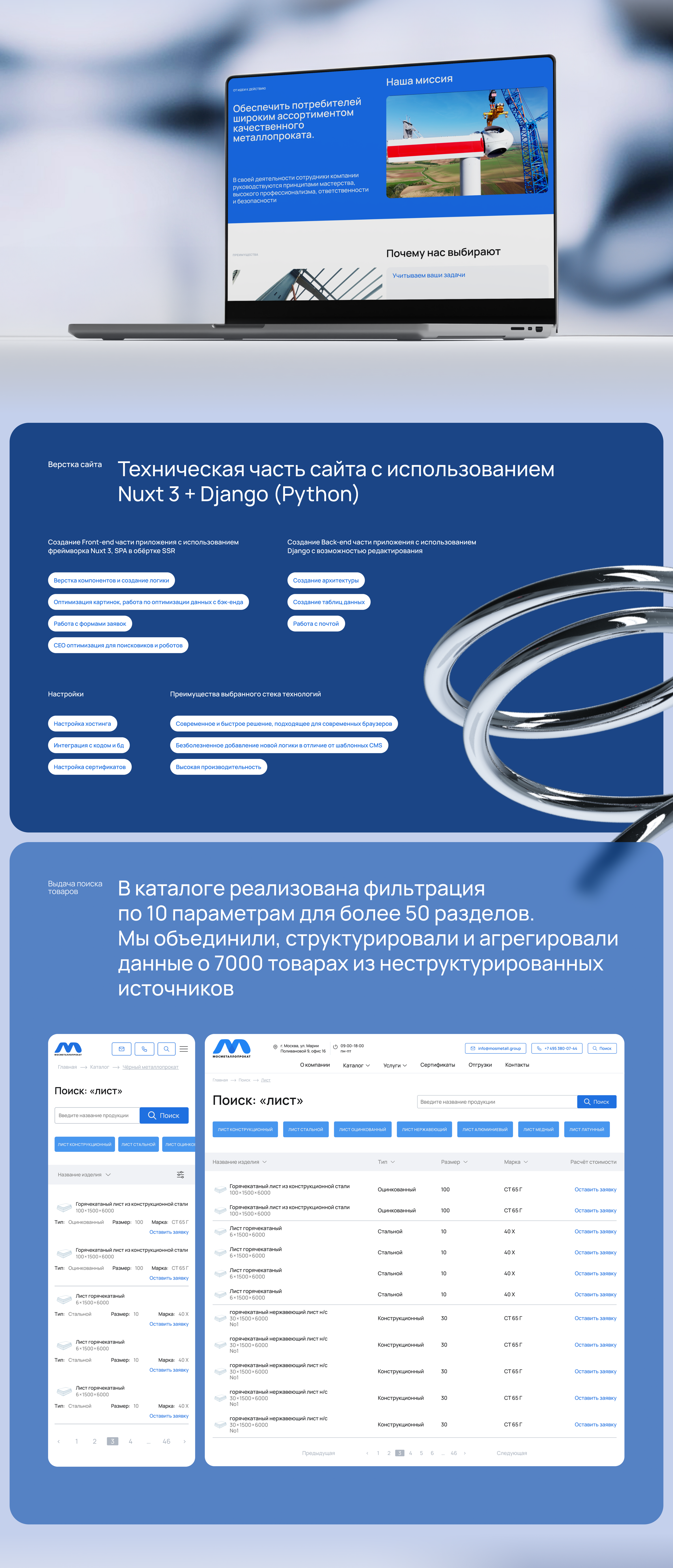 Многостраничный сайт металлопрокат | metal production site — Изображение №5 — Интерфейсы на Dprofile