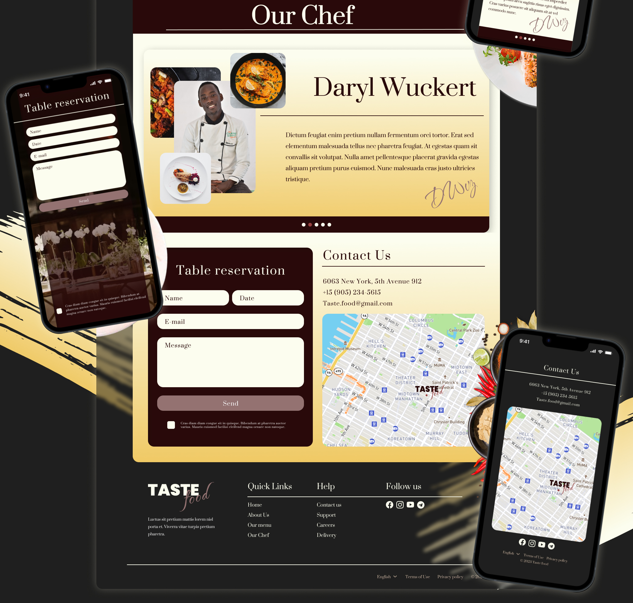 landing page restaurant — Изображение №5 — Интерфейсы на Dprofile