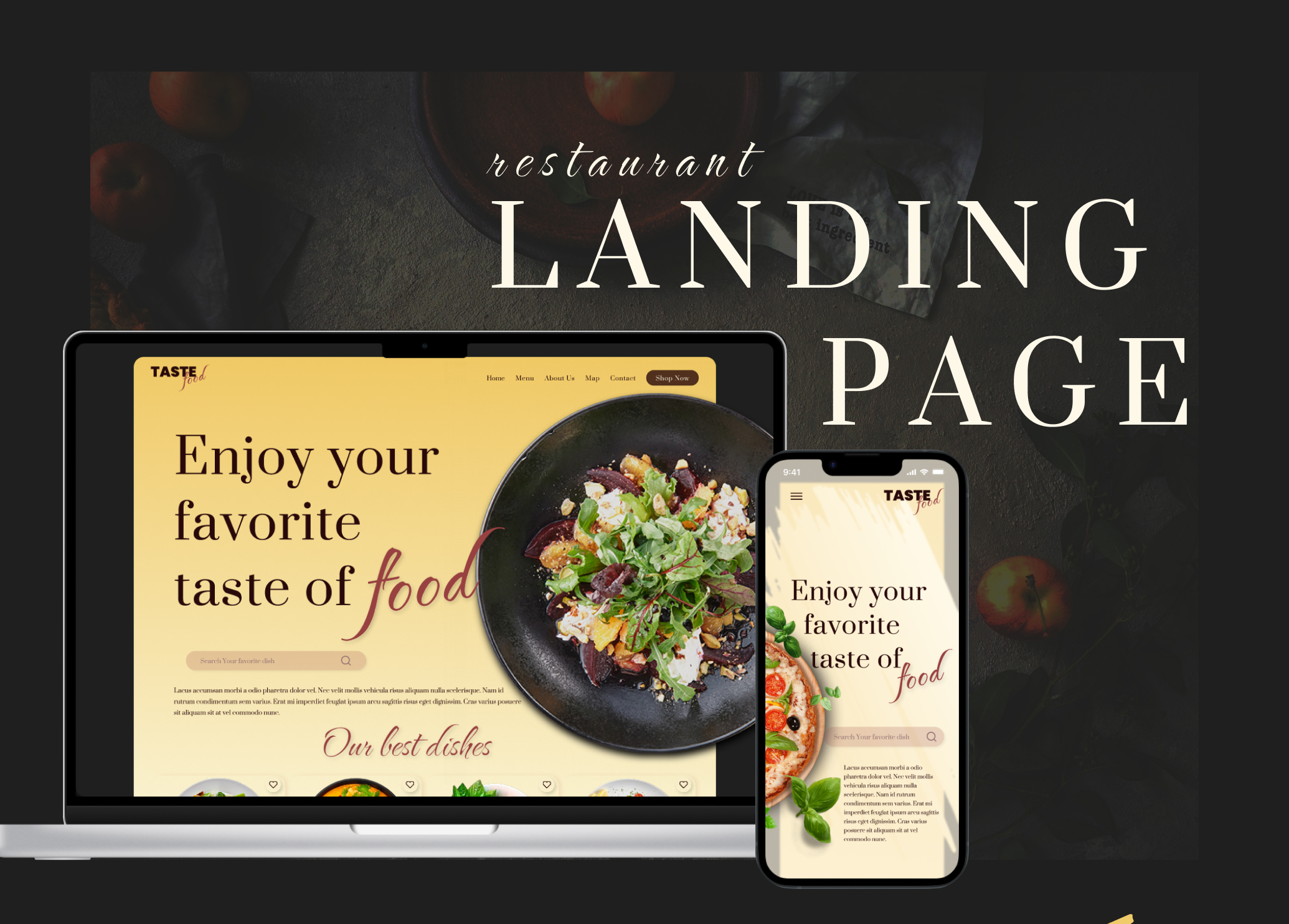 landing page restaurant — Изображение №1 — Интерфейсы на Dprofile