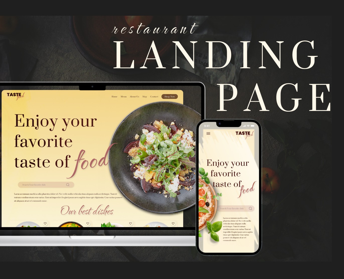 landing page restaurant — Интерфейсы на Dprofile