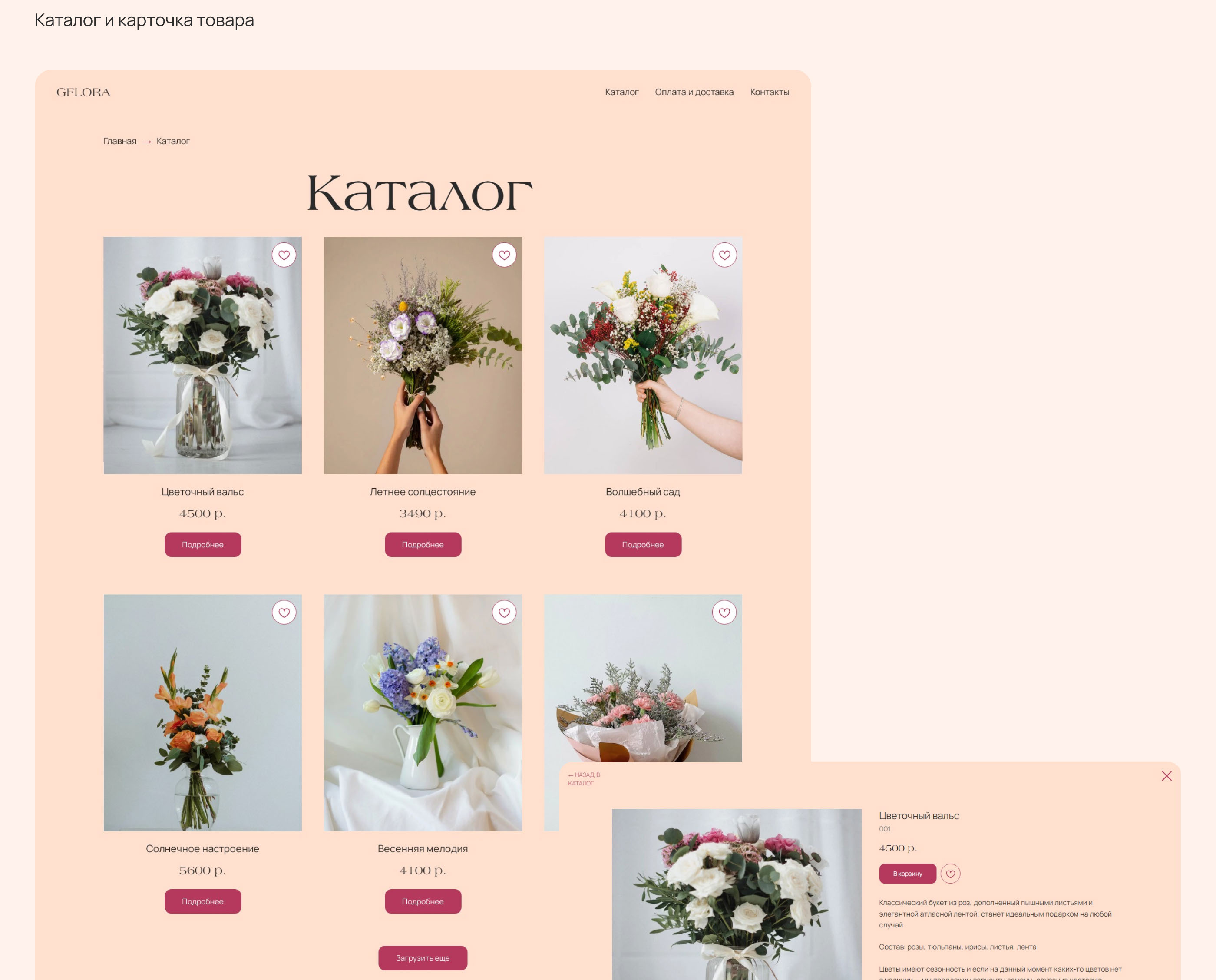 Интернет магазин цветов | online flower shop — Изображение №7 — Интерфейсы на Dprofile