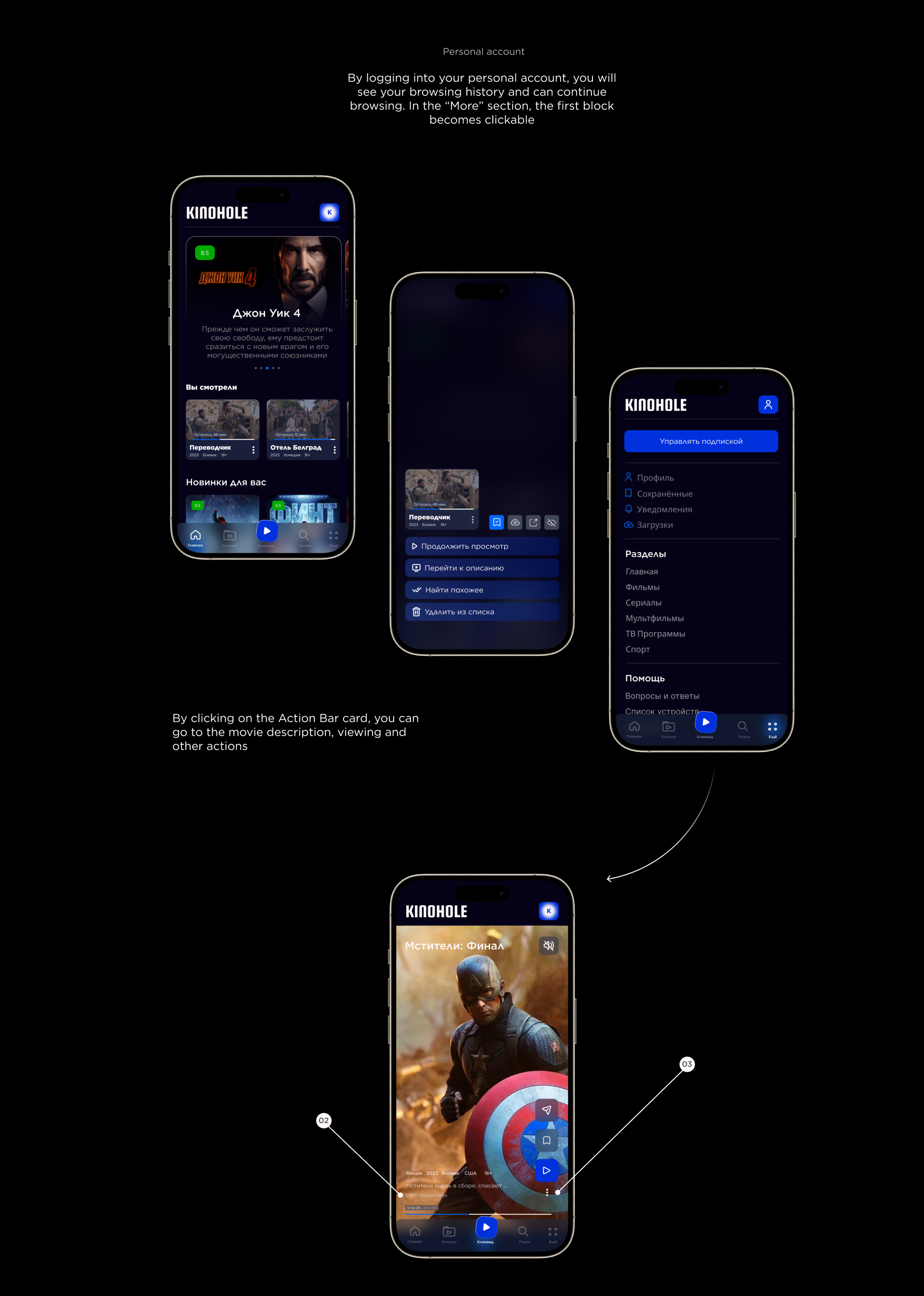 Design of the online cinema service “KINOHOLE” — Изображение №15 — Интерфейсы, Маркетинг на Dprofile