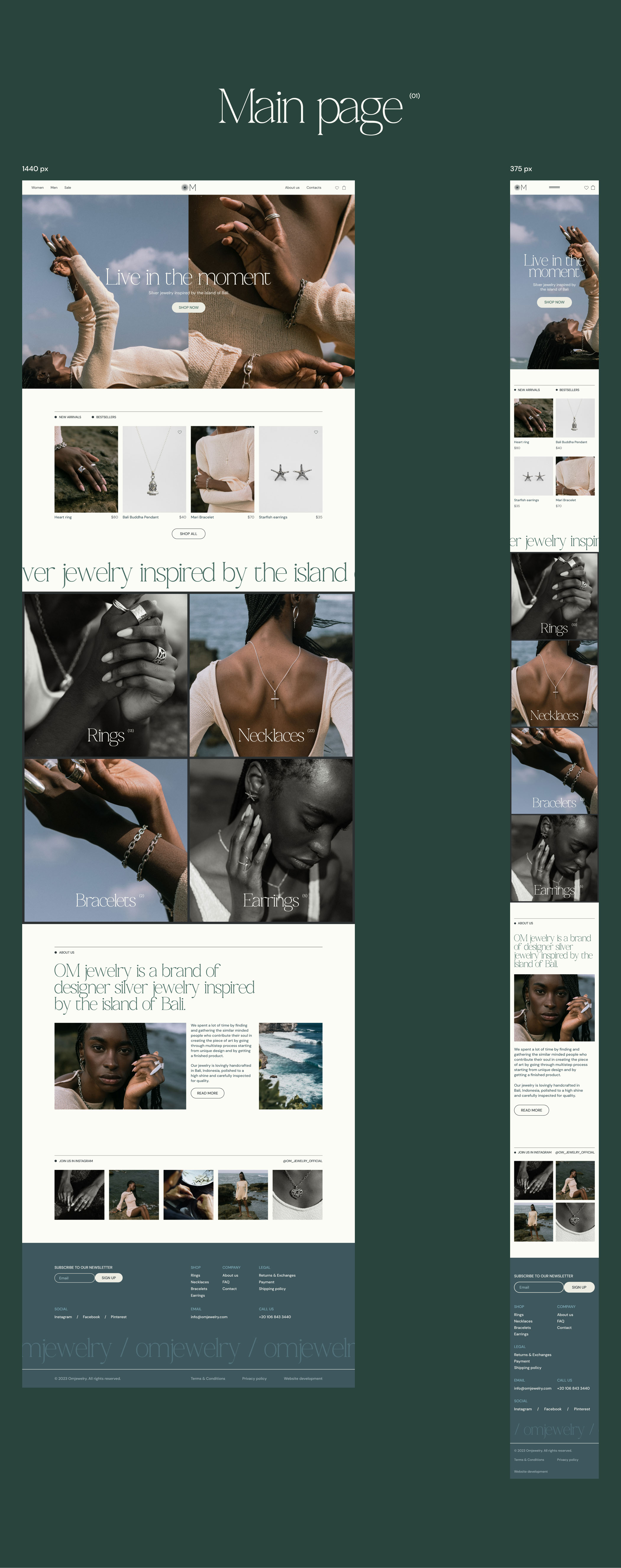 OM Jewelry | Online store — Изображение №3 — Интерфейсы на Dprofile