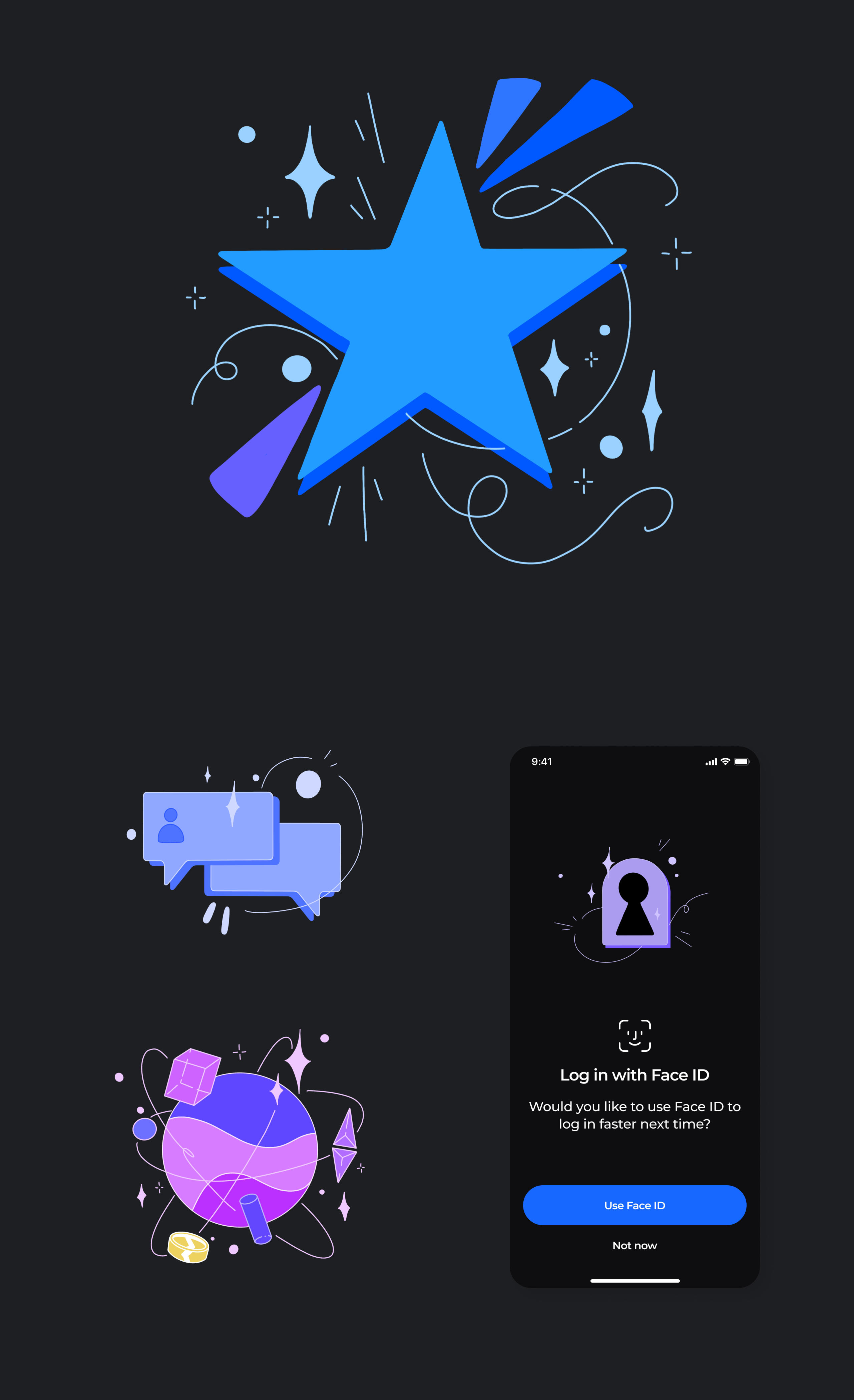 Сет иллюстраций для мобильного криптокошелька Eve Wallet — Изображение №12 — Интерфейсы, Иллюстрация на Dprofile