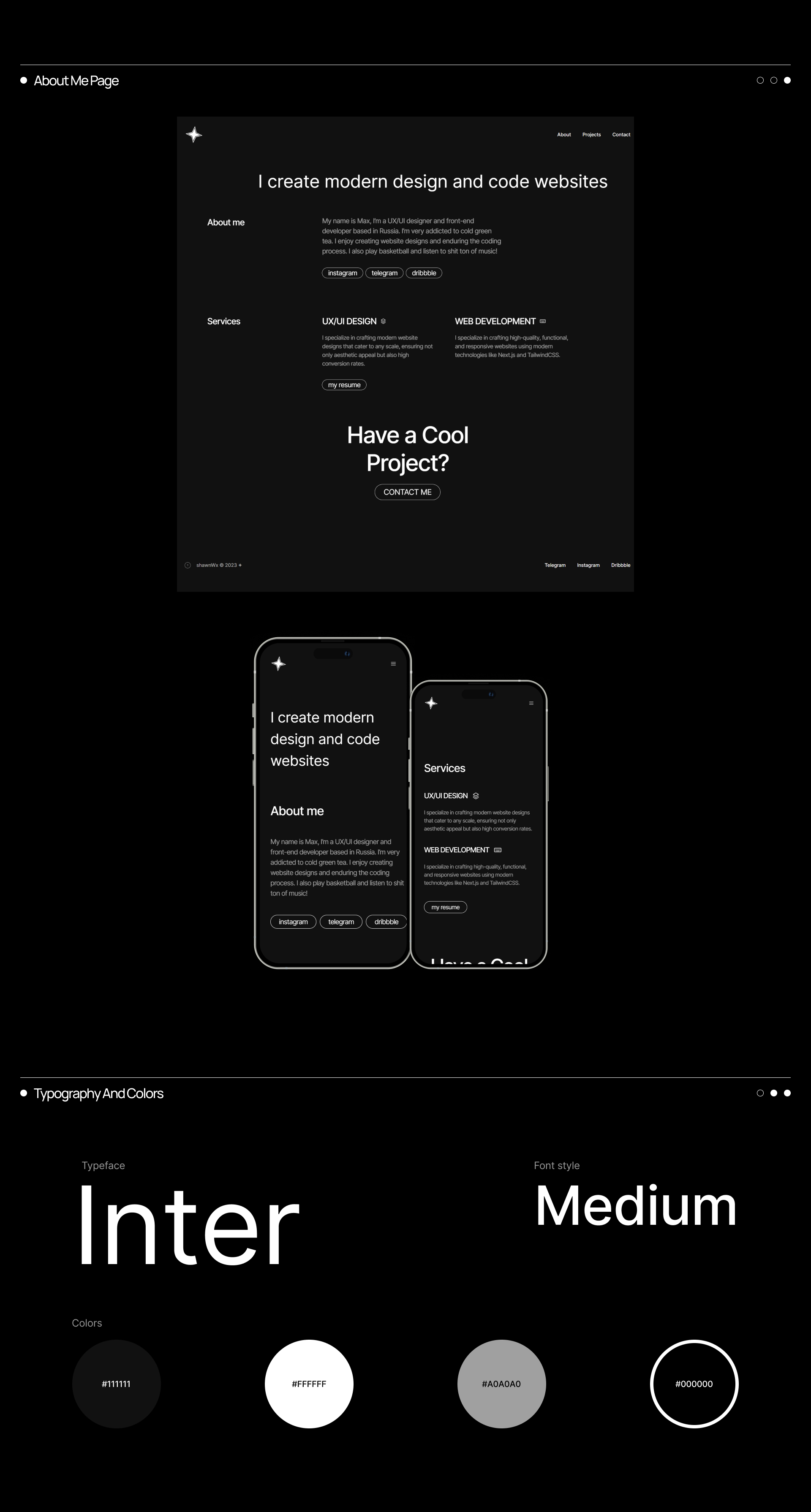 Personal Portfolio Website — Изображение №2 — Интерфейсы на Dprofile