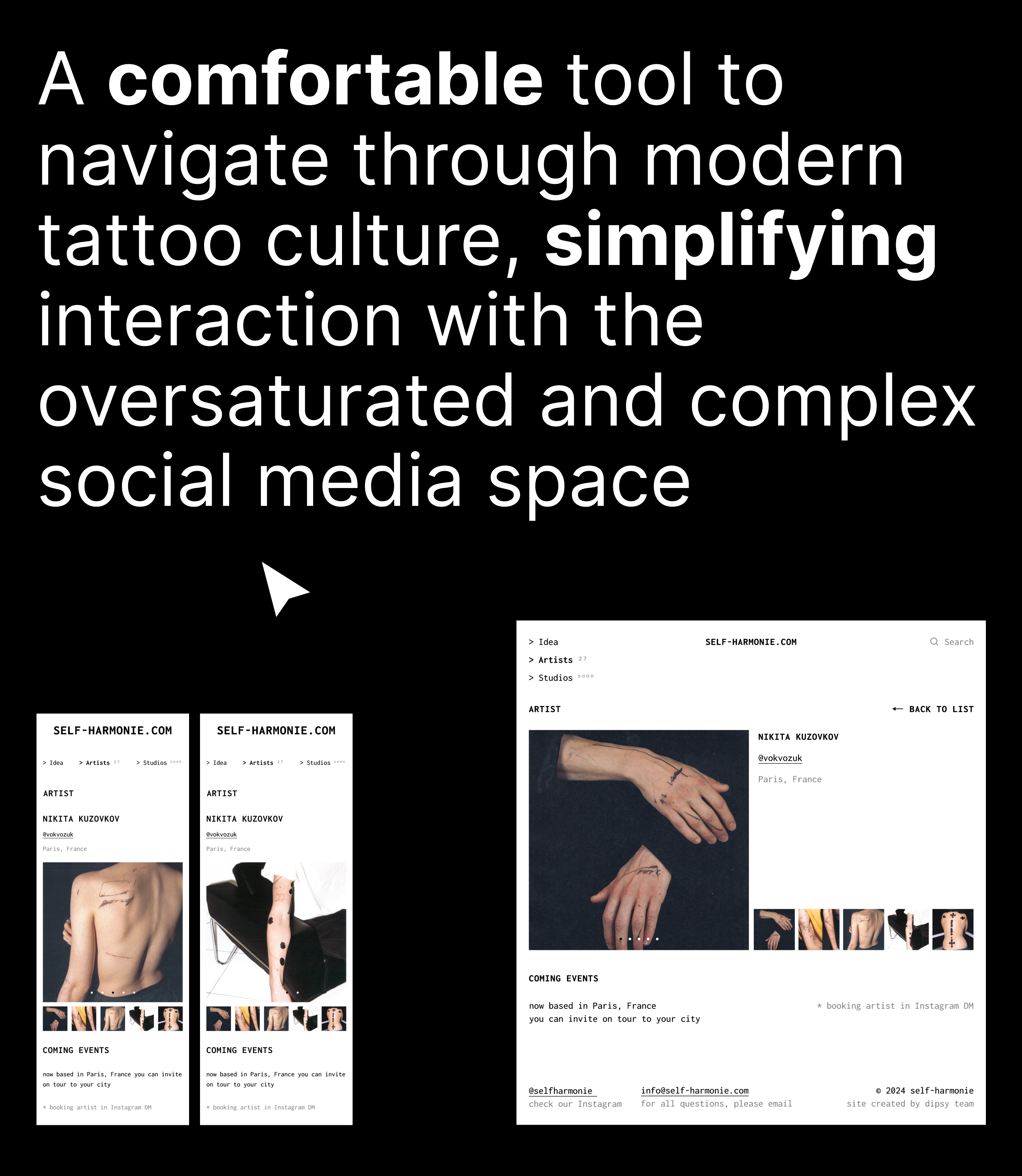 Self Harmonie | Web Contemporary Tattoo Gallery — Изображение №7 — Интерфейсы, Анимация на Dprofile