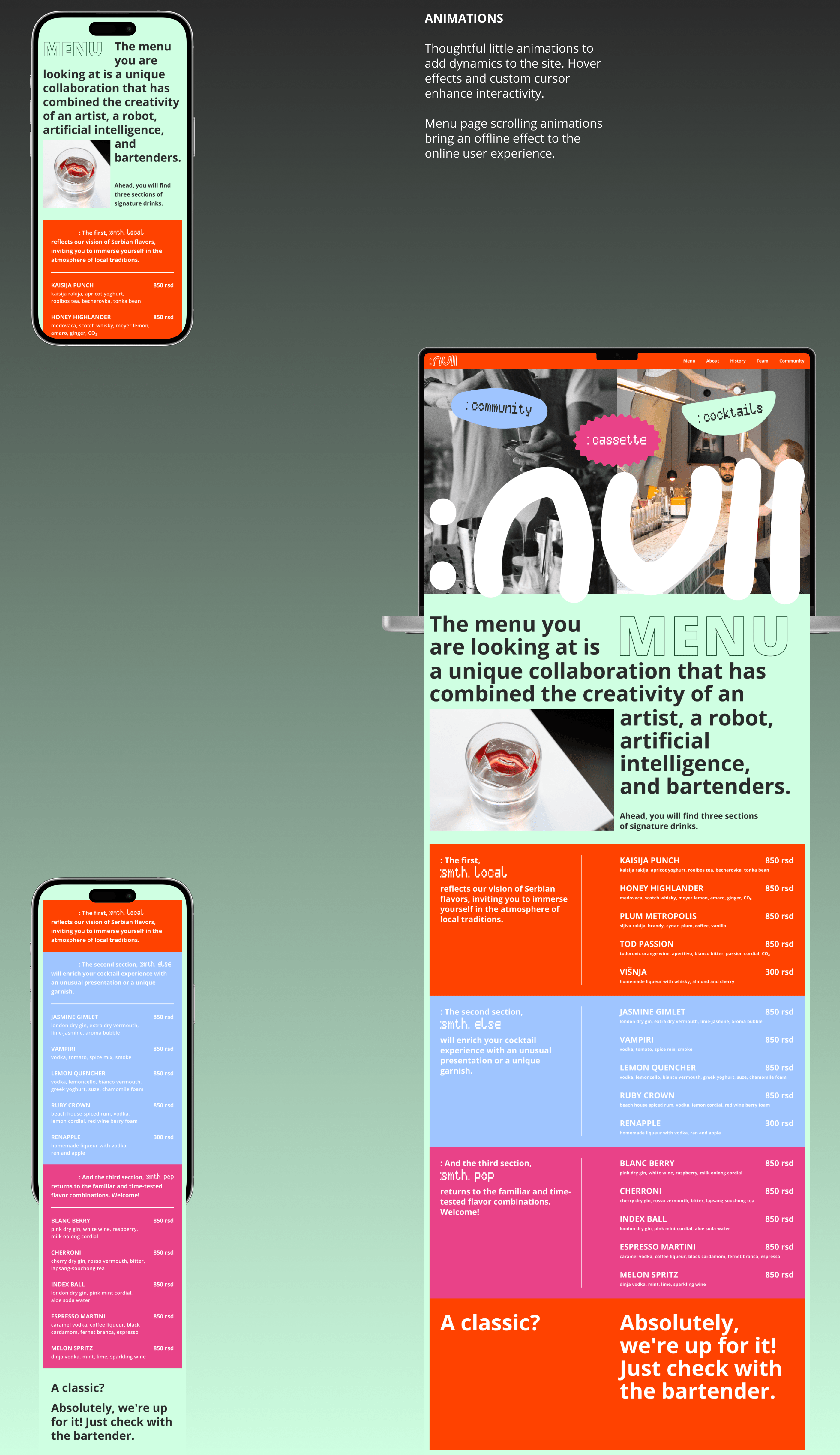 Null Social Lab • Website for cocktail bar — Изображение №4 — Интерфейсы, Брендинг на Dprofile