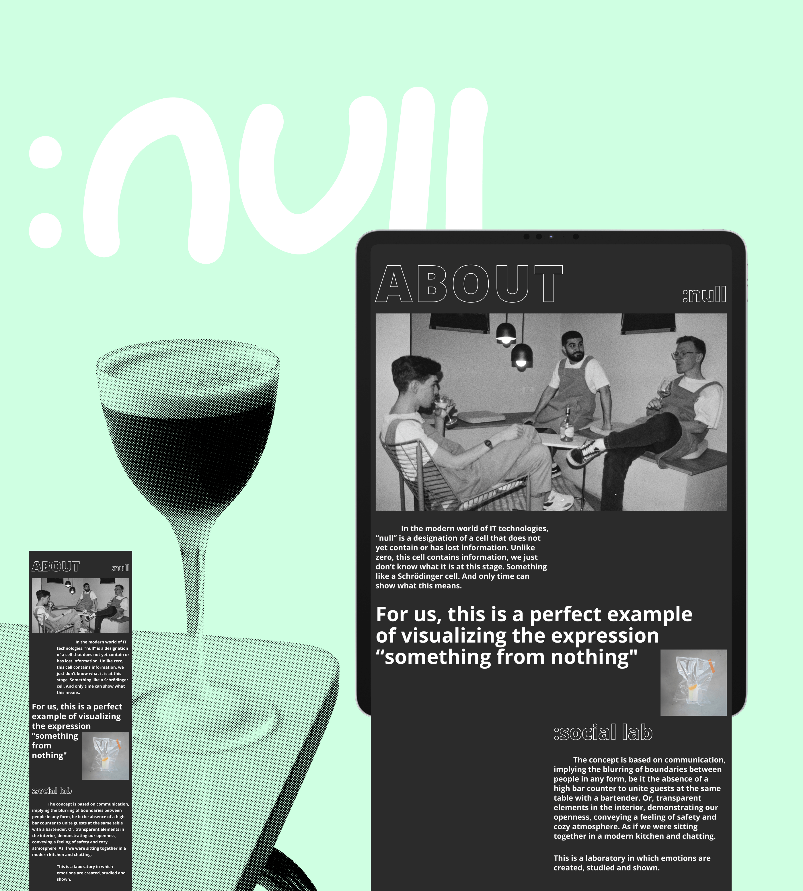 Null Social Lab • Website for cocktail bar — Изображение №5 — Интерфейсы, Брендинг на Dprofile