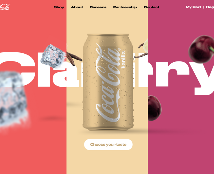 Coca Cola 3D Carousel Slider — Брендинг, Анимация на Dprofile