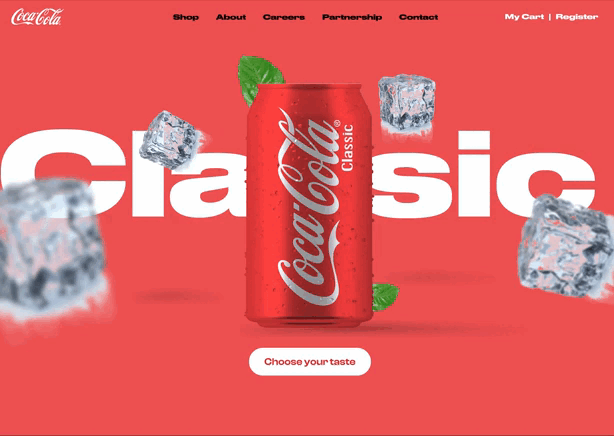Coca Cola 3D Carousel Slider — Изображение №4 — Брендинг, Анимация на Dprofile