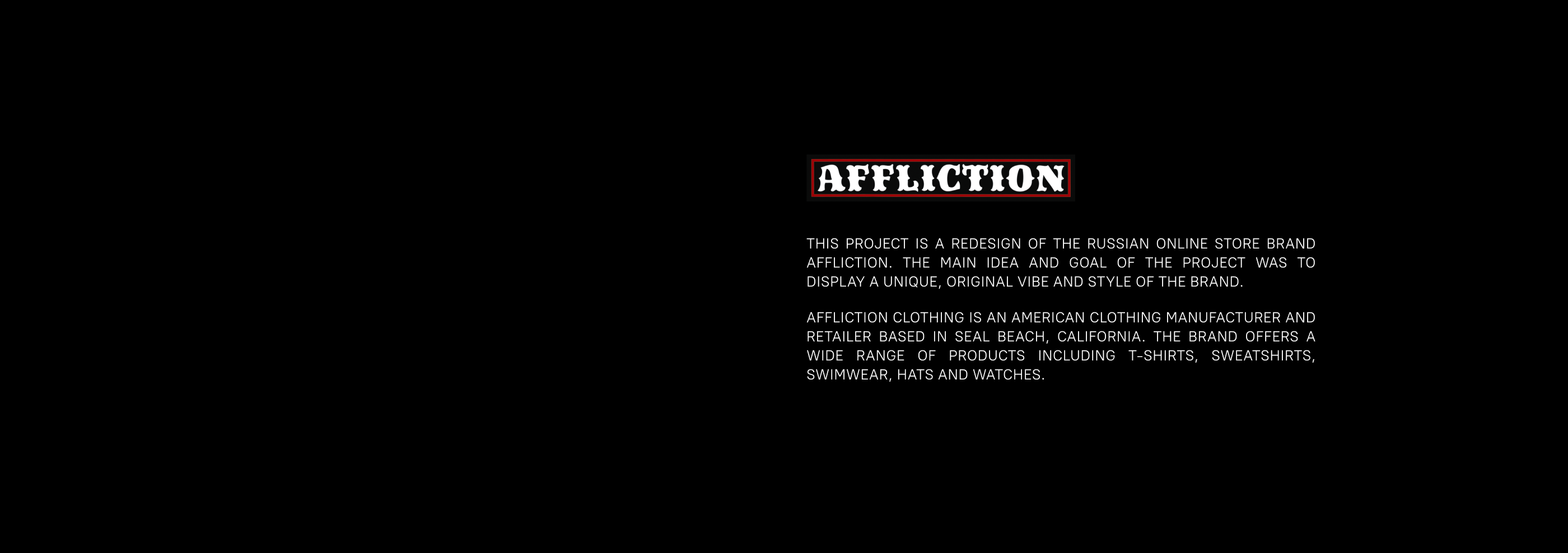 AFFLICTION CLOTHING — Website Redesign — Изображение №2 — Интерфейсы, Маркетинг на Dprofile