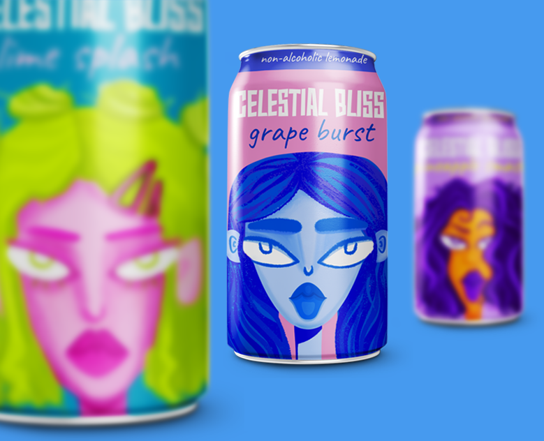 Celestial bliss.Дизайн упаковки лимонада — Брендинг, Иллюстрация на Dprofile