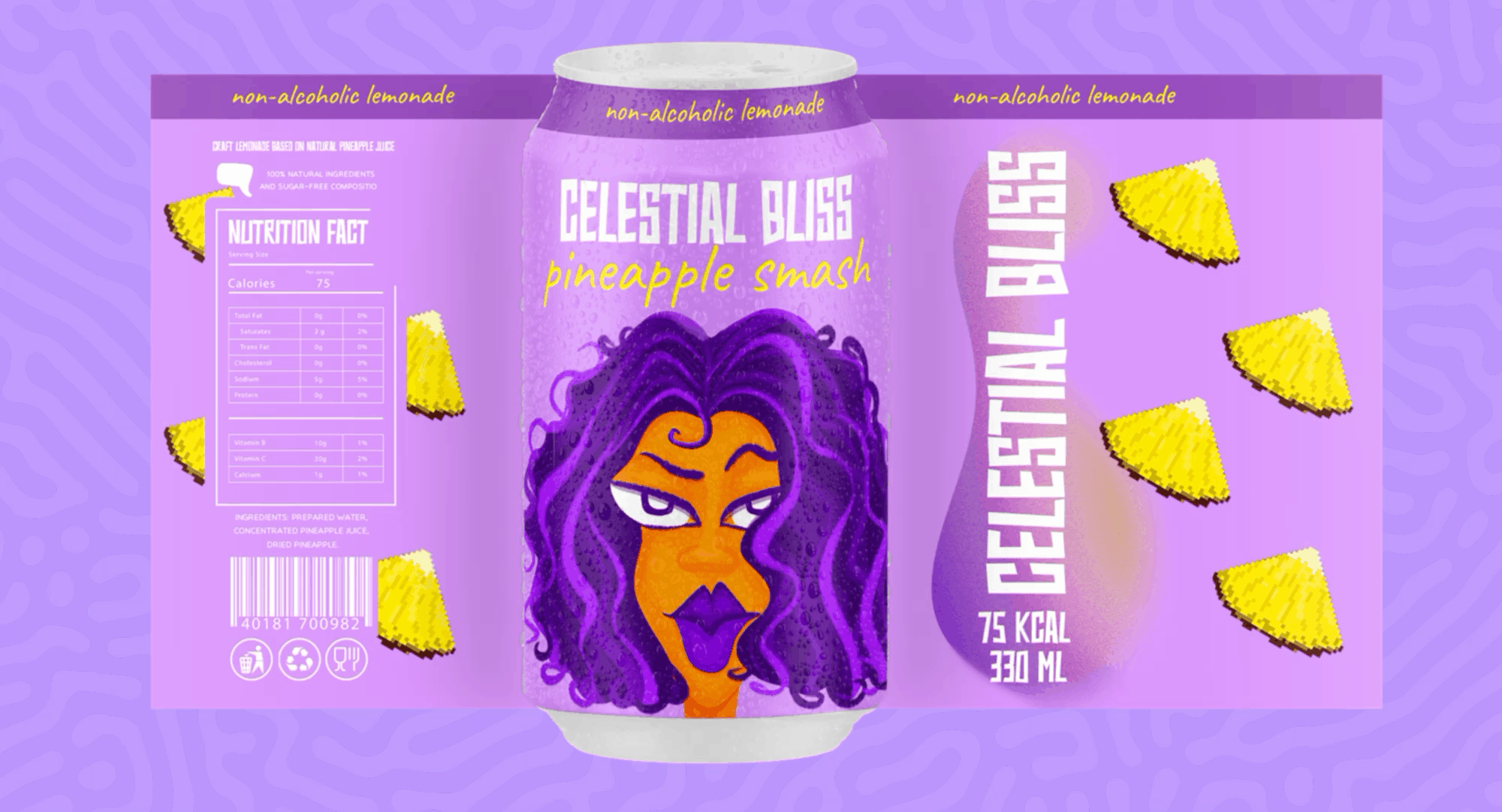 Celestial bliss.Дизайн упаковки лимонада — Изображение №4 — Брендинг, Иллюстрация на Dprofile