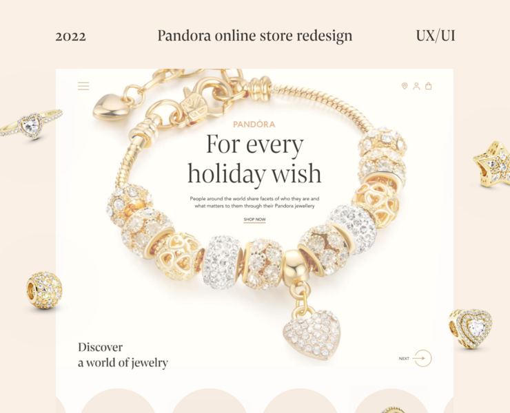 Pandora e-commerce redesign — Интерфейсы на Dprofile