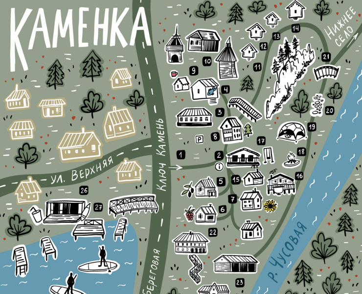 Карта загородного клуба Ключ-камень — Иллюстрация, Графика на Dprofile