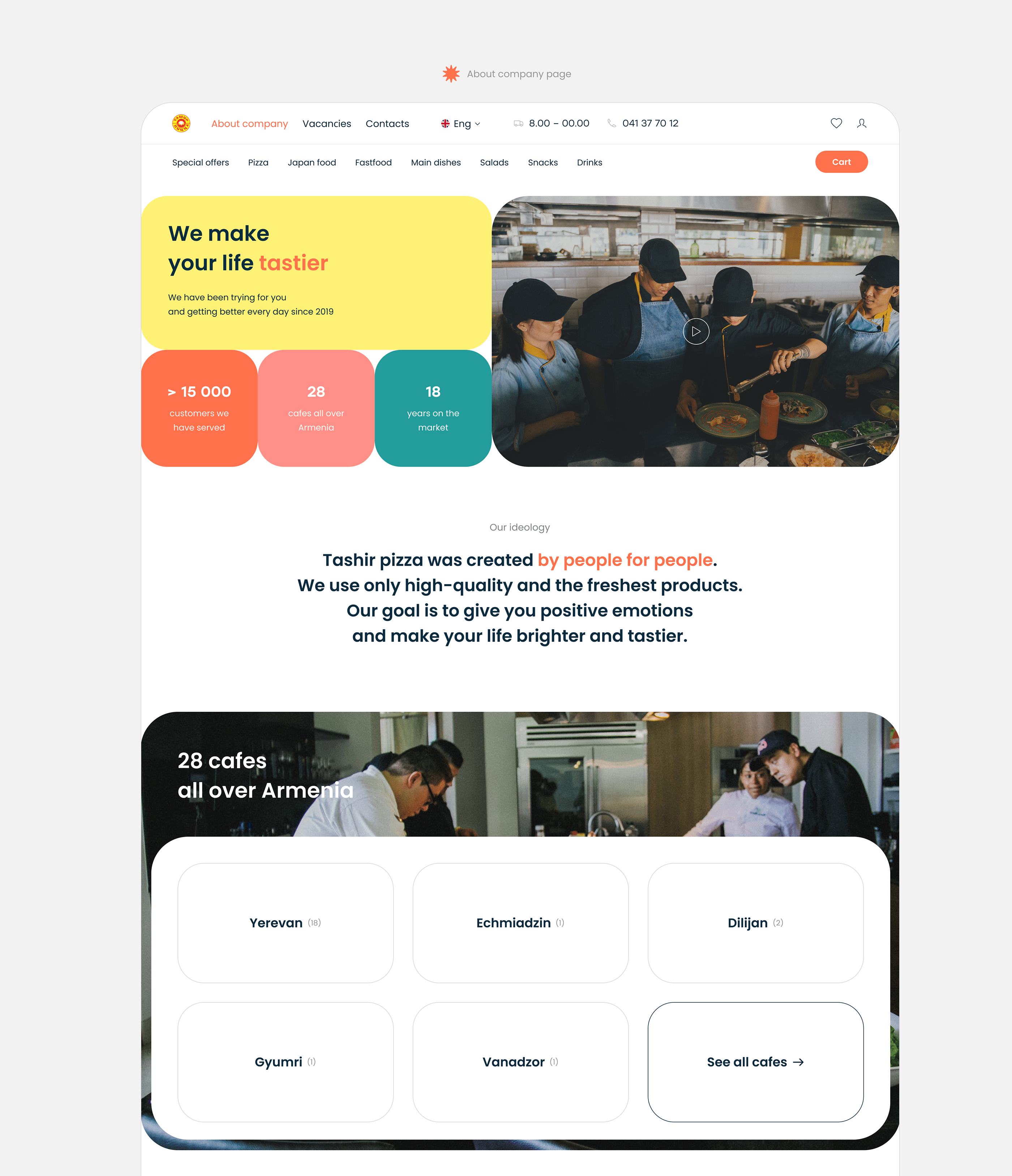 Website redesign for a cafe chain Tashir pizza — Изображение №8 — Интерфейсы на Dprofile
