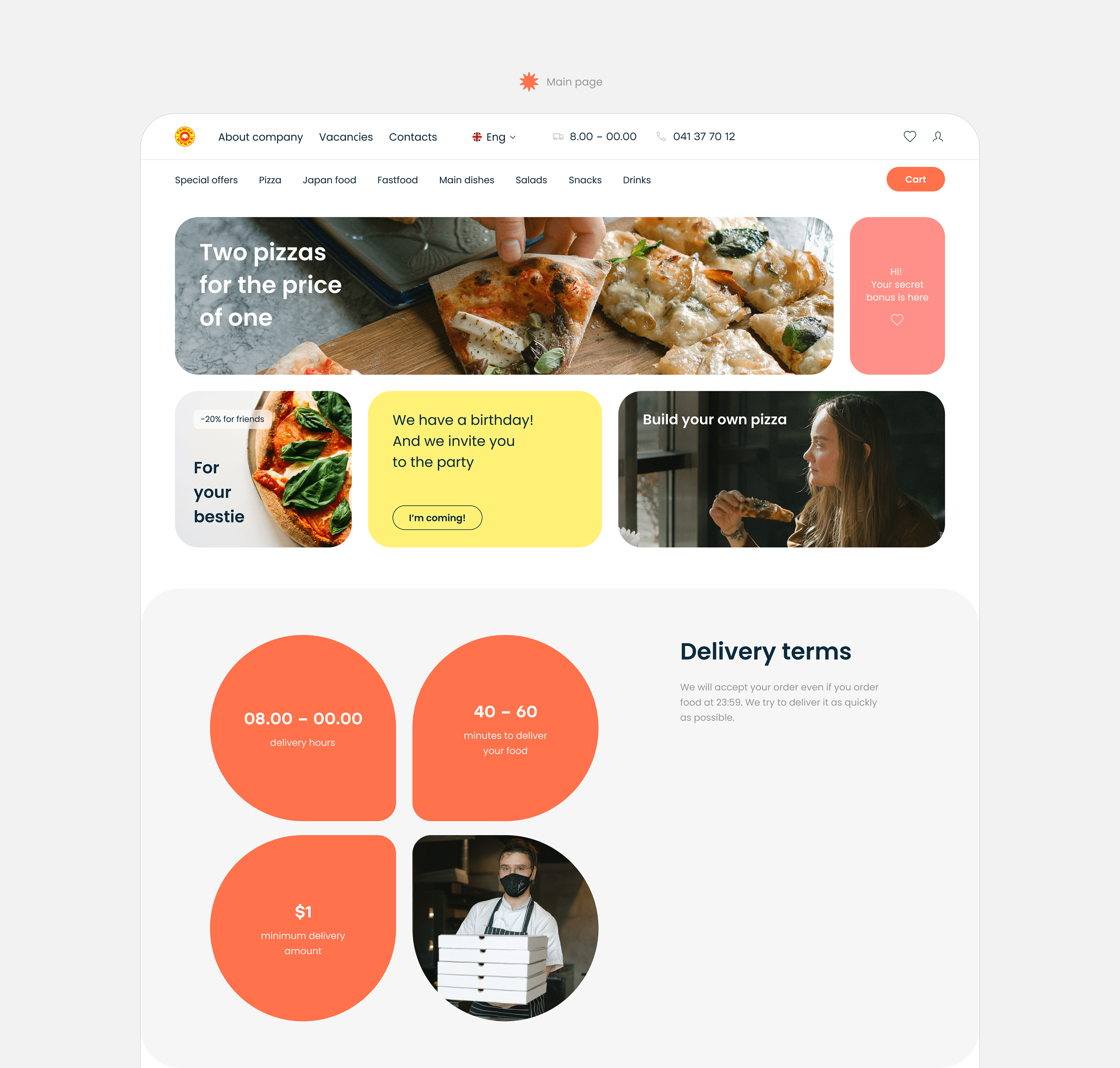 Website redesign for a cafe chain Tashir pizza — Изображение №21 — Интерфейсы на Dprofile