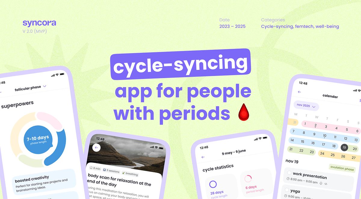 Cycle-syncing AI-приложение для отслеживания женского цикла — Изображение №1 — Интерфейсы на Dprofile
