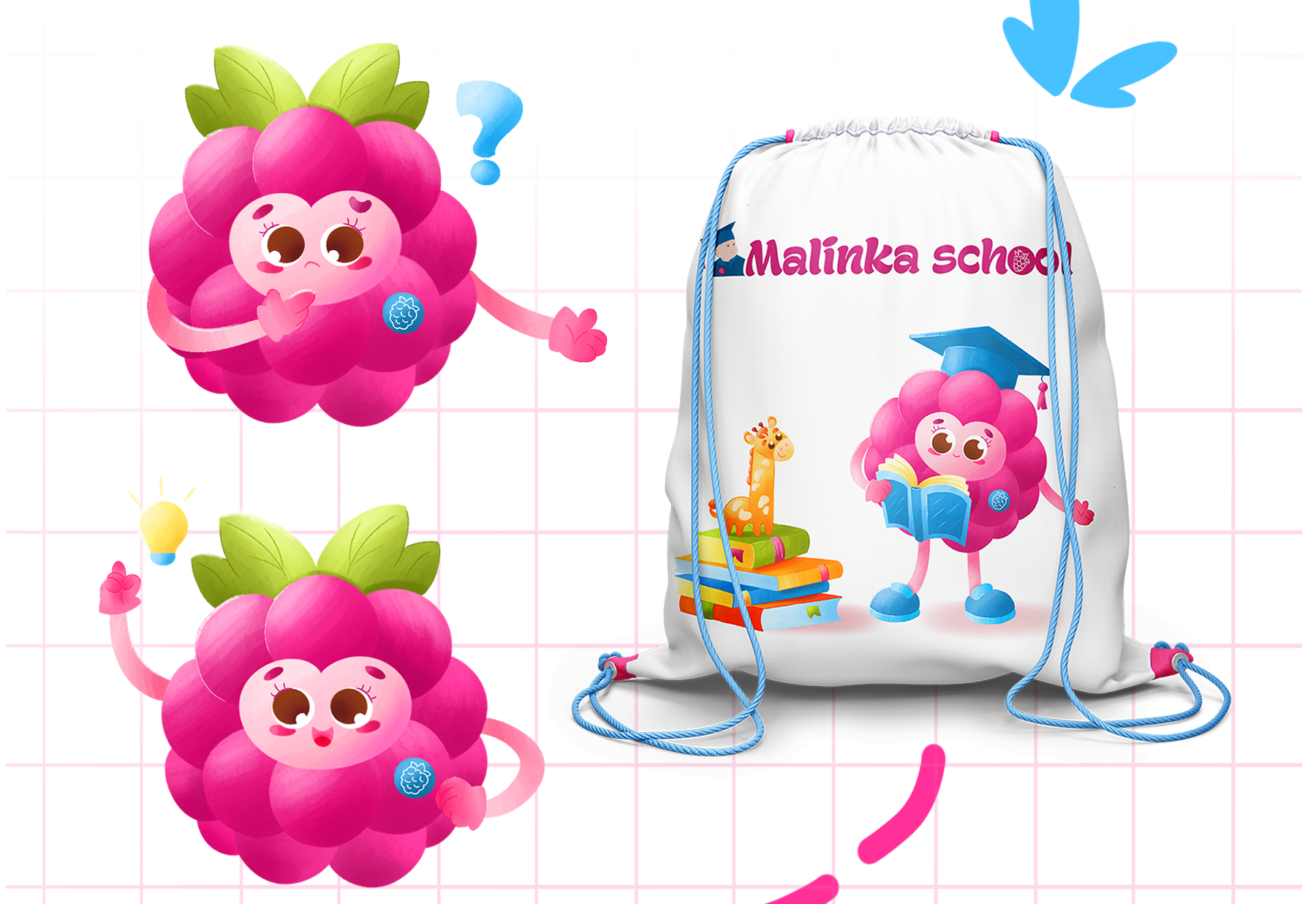 Бренд персонаж для детского сада Malinka school — Изображение №10 — Иллюстрация на Dprofile