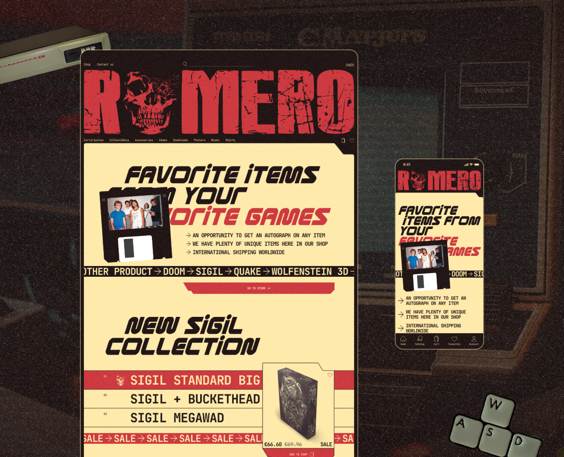 Online store for John Romero — Интерфейсы на Dprofile