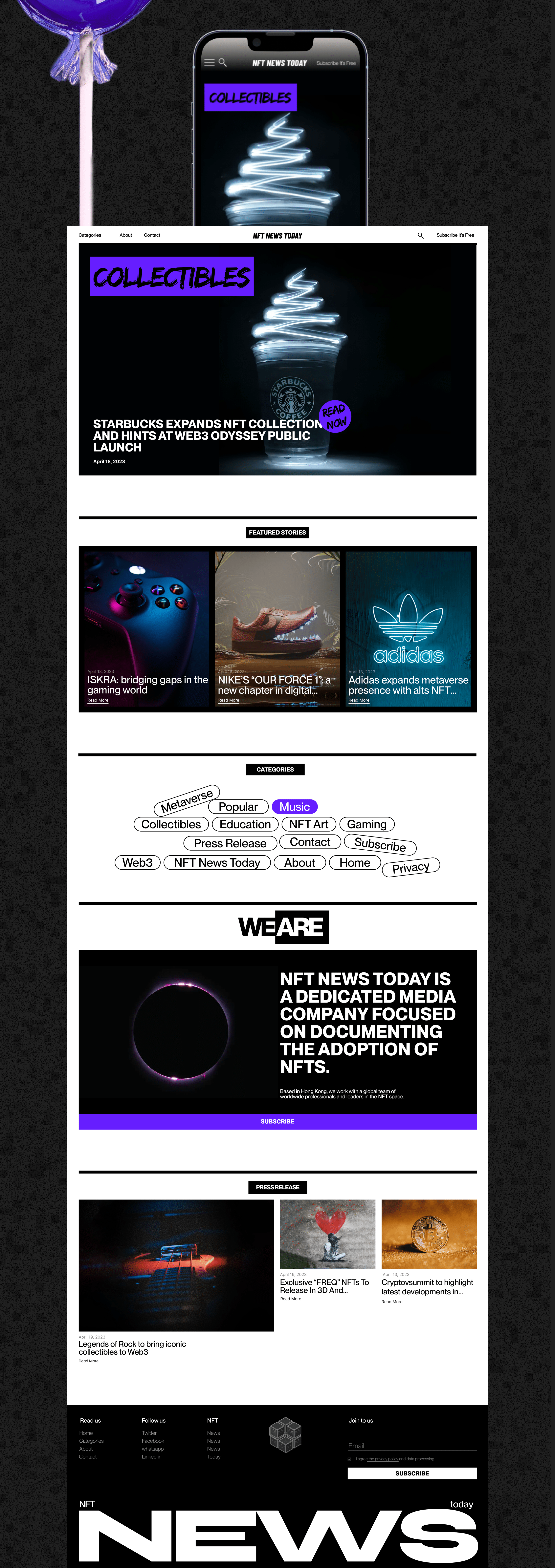 NFT NEWS TODAY | News Website — Изображение №2 — Интерфейсы на Dprofile