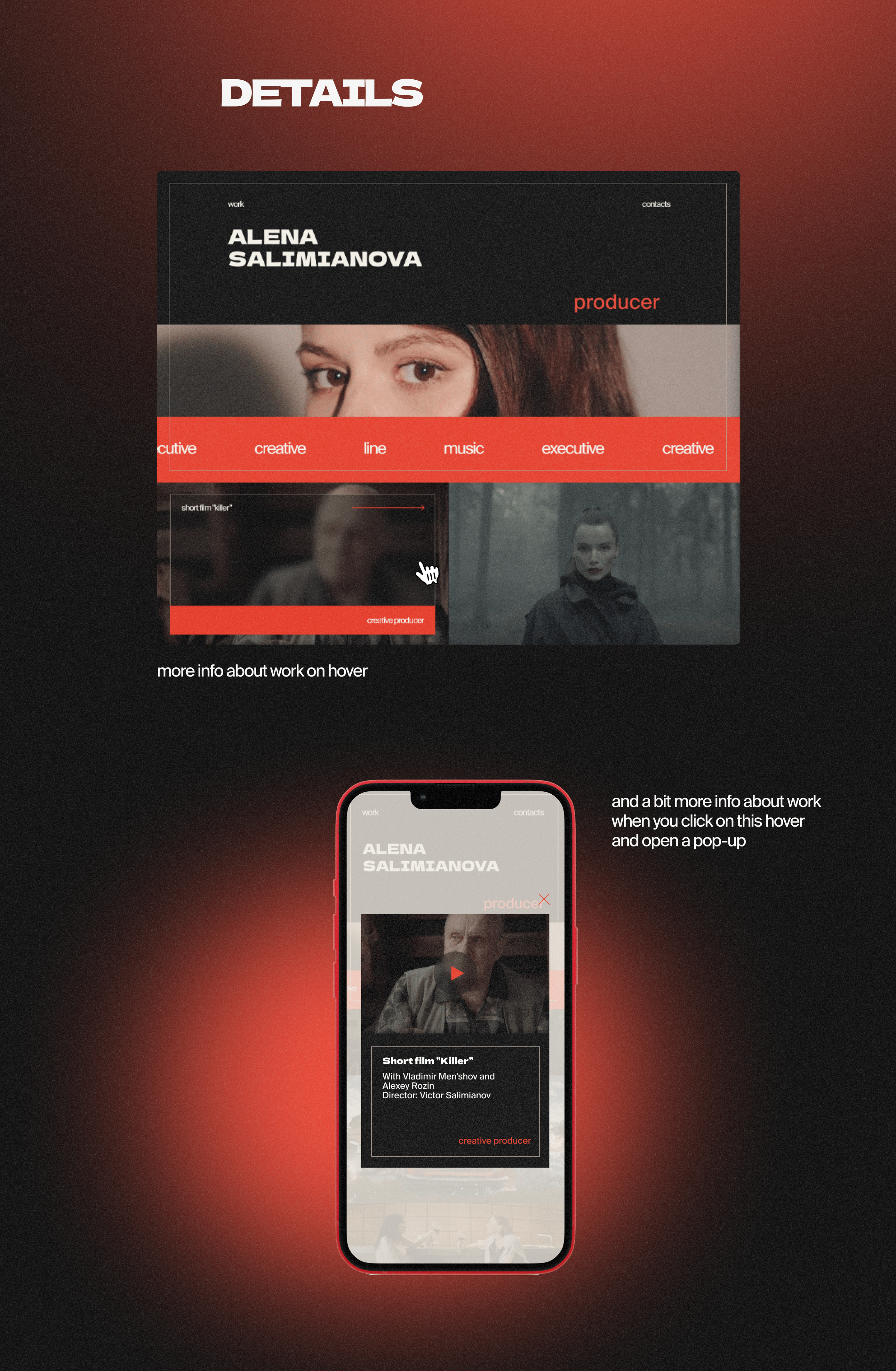Portfolio website for a producer — Изображение №6 — Интерфейсы на Dprofile