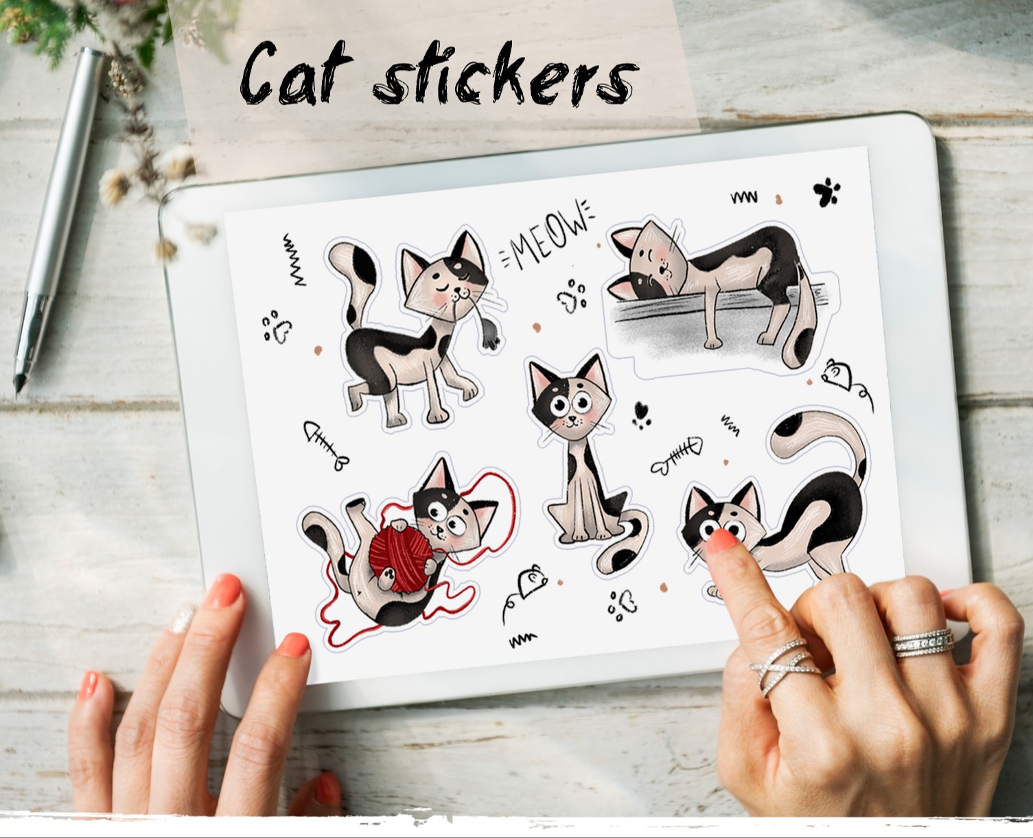 Стикеры коты — Иллюстрация на Dprofile