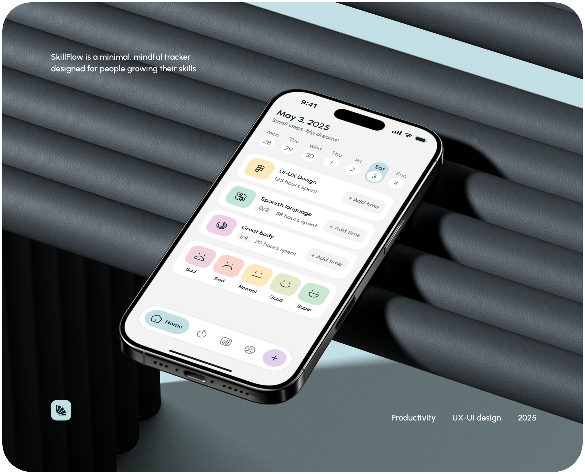 SkillFlow — минималистичный трекер для фокуса и развития. — Интерфейсы на Dprofile