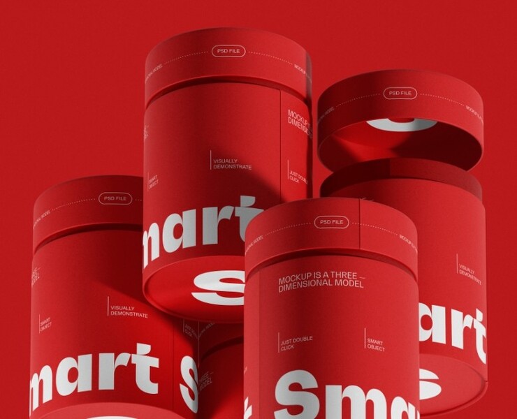 Paper Tube Mockup — Брендинг, 3D на Dprofile