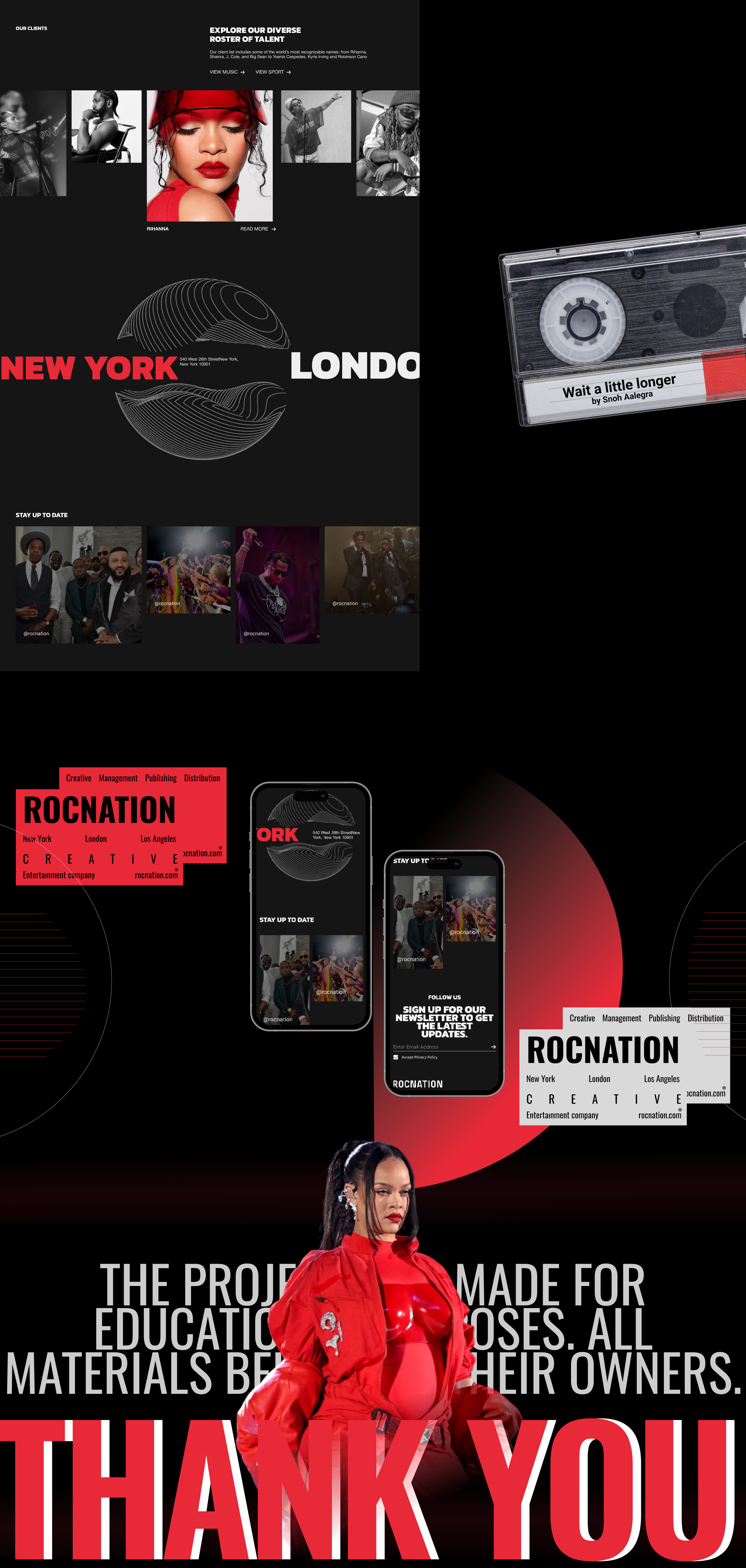 ROCNATION | Corporate Website Redesign — Изображение №6 — Интерфейсы, Анимация на Dprofile