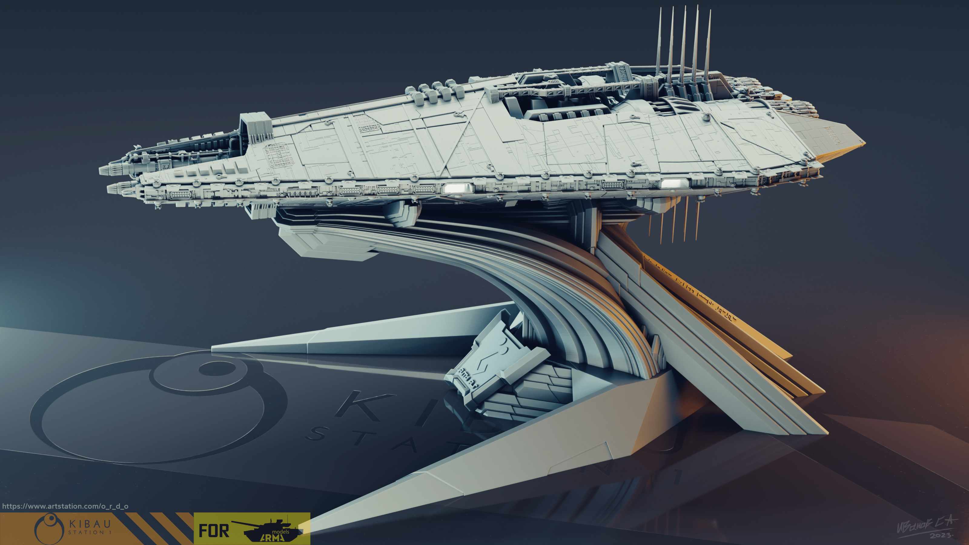 Narn`s Th'Nor old Cruiser (1\4000 3d printable scale model) — Изображение №8 — Иллюстрация, 3D на Dprofile