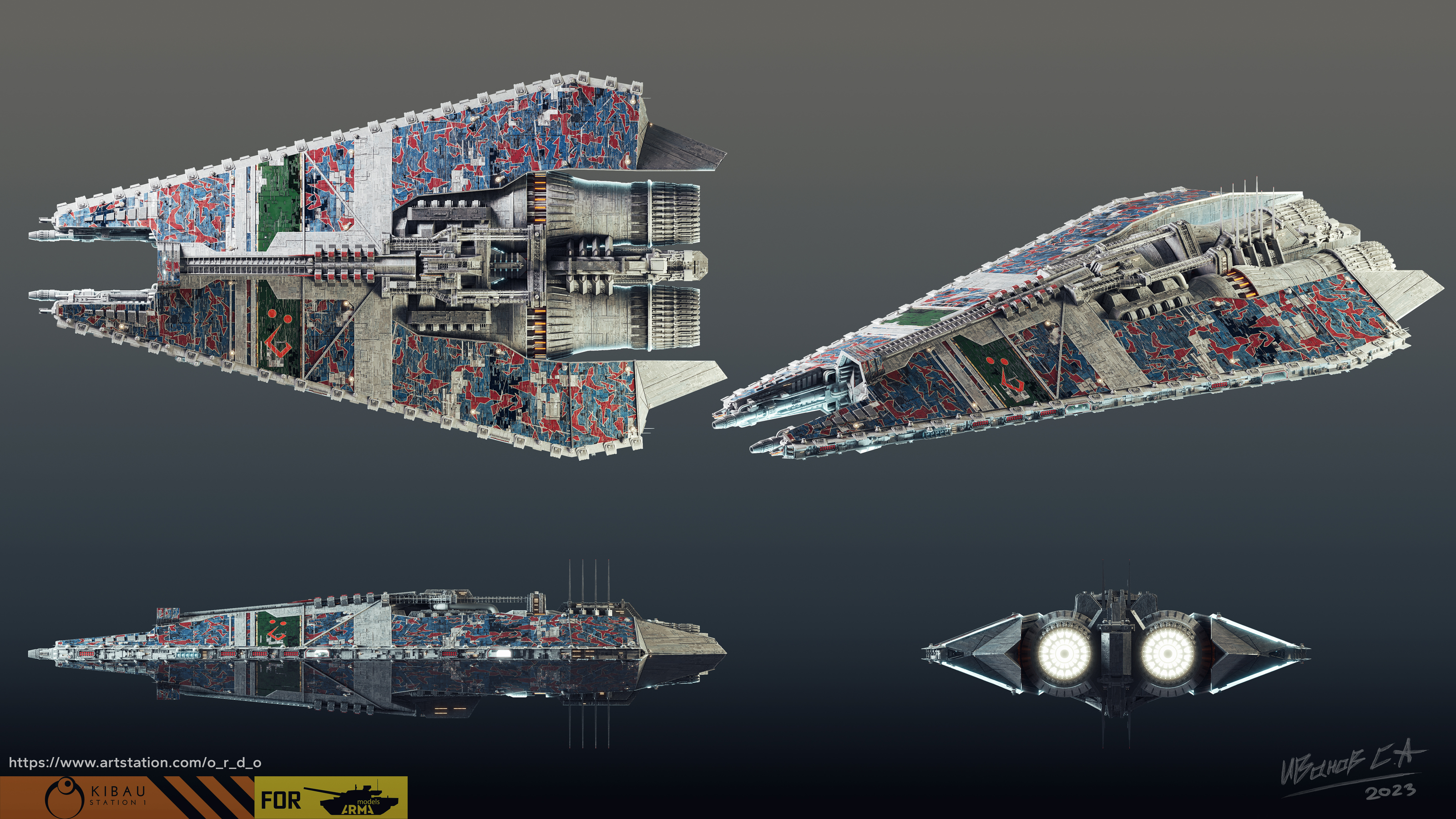 Narn`s Th'Nor old Cruiser (1\4000 3d printable scale model) — Изображение №5 — Иллюстрация, 3D на Dprofile