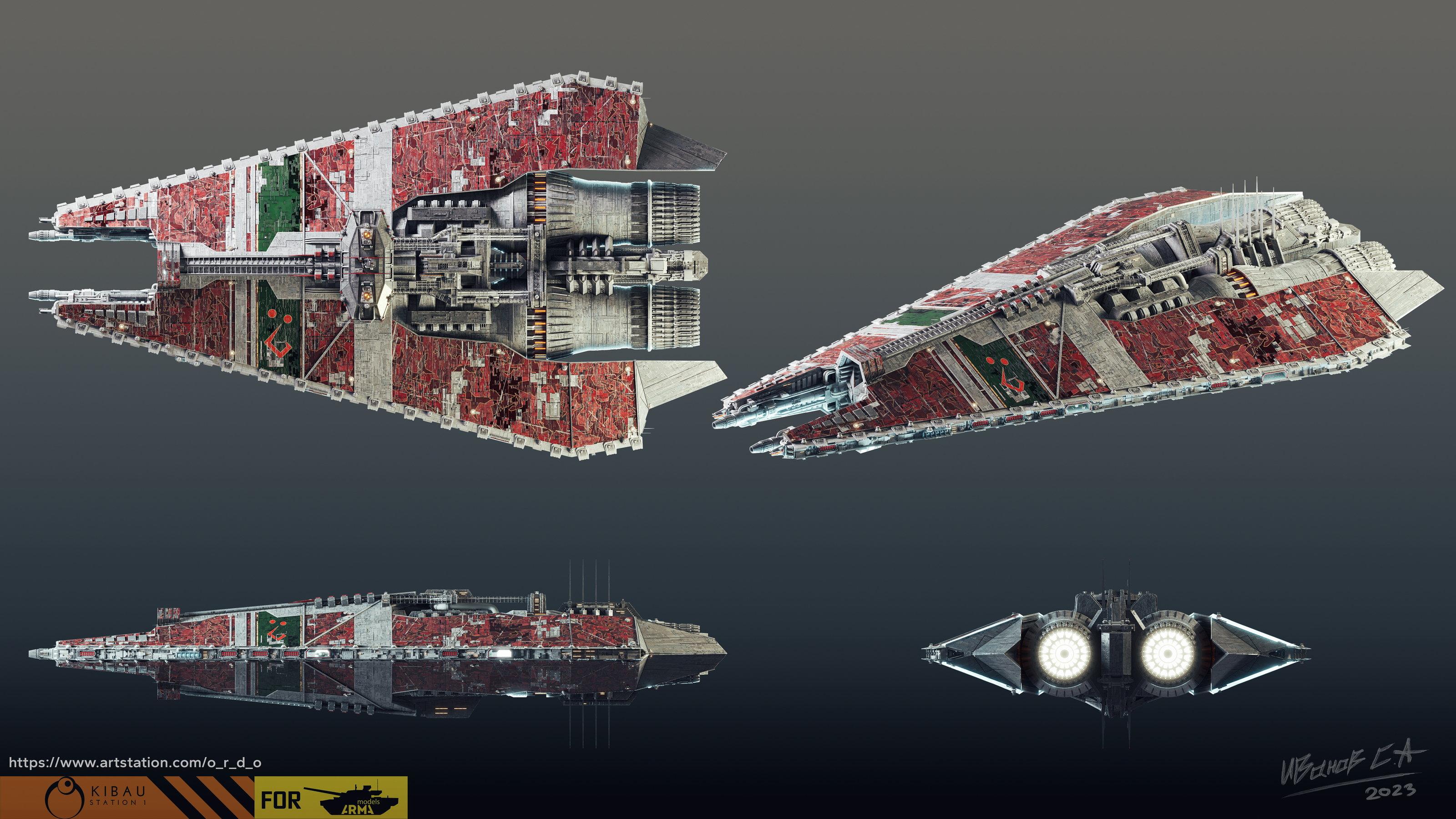 Narn`s Th'Nor old Cruiser (1\4000 3d printable scale model) — Изображение №4 — Иллюстрация, 3D на Dprofile