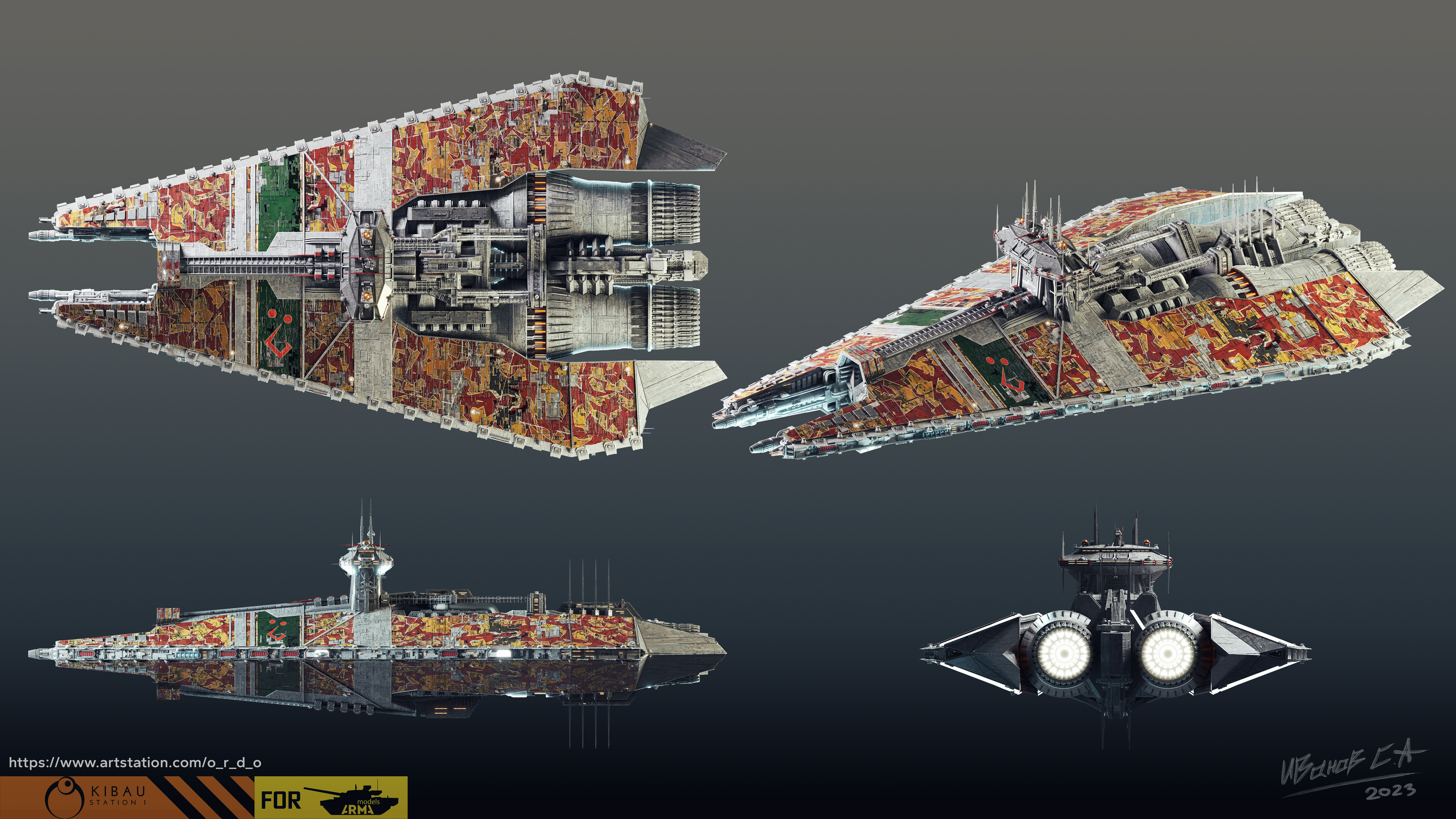 Narn`s Th'Nor old Cruiser (1\4000 3d printable scale model) — Изображение №2 — Иллюстрация, 3D на Dprofile