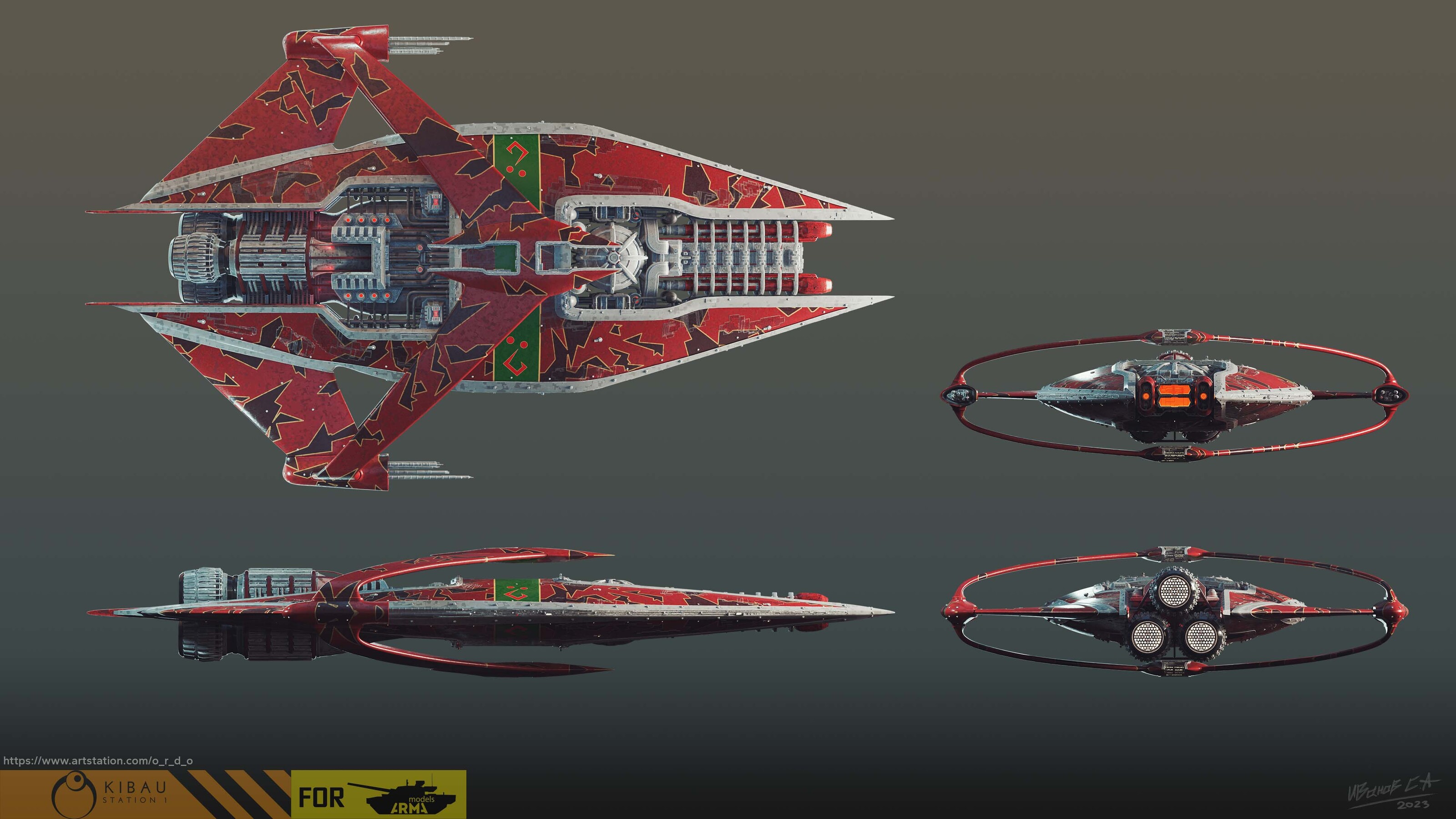 Narn`s G'Quan Cruiser (1\4000 3d printable scale model) — Изображение №2 — Иллюстрация, 3D на Dprofile