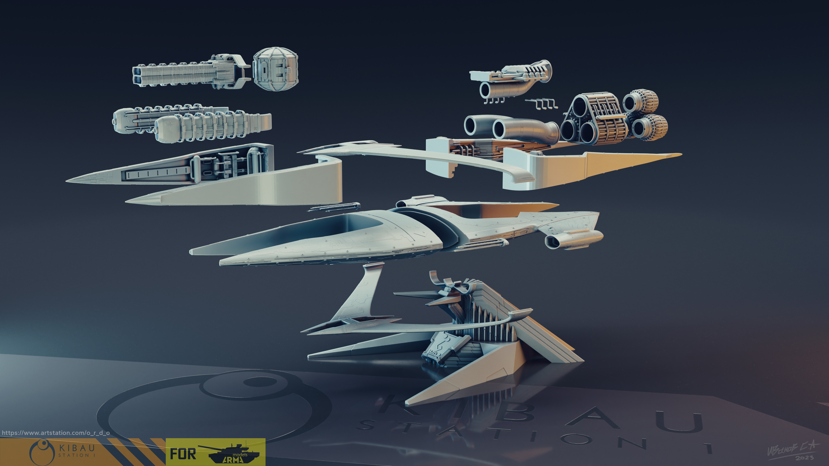 Narn`s G'Quan Cruiser (1\4000 3d printable scale model) — Изображение №7 — Иллюстрация, 3D на Dprofile