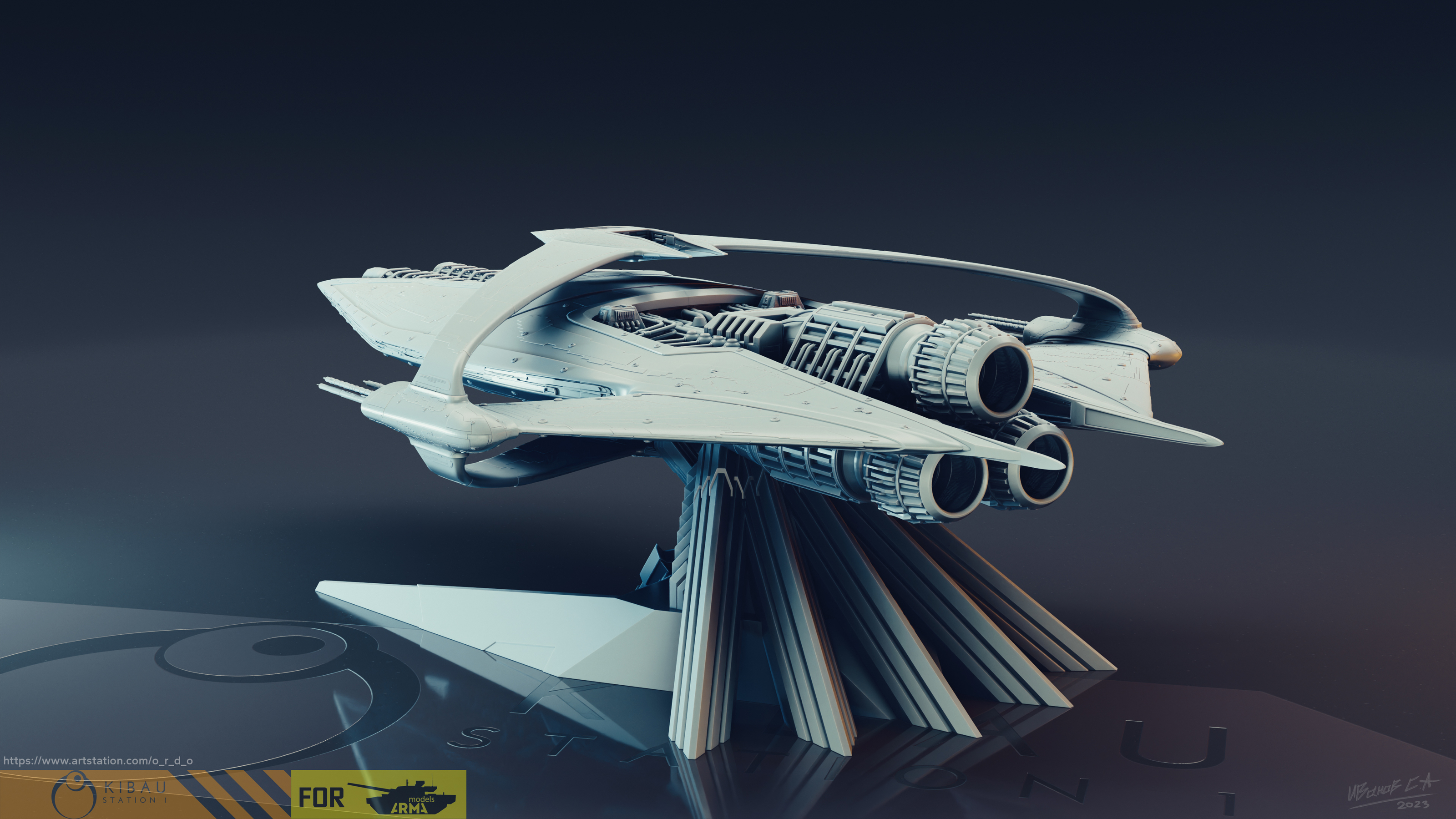 Narn`s G'Quan Cruiser (1\4000 3d printable scale model) — Изображение №6 — Иллюстрация, 3D на Dprofile